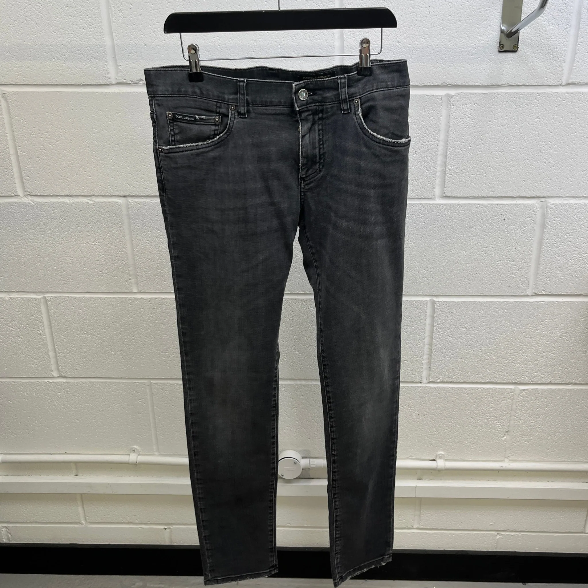 Men's Logo Patch Skinny Jeans Charcoal Size IT 48 / UK 32 - Image 9