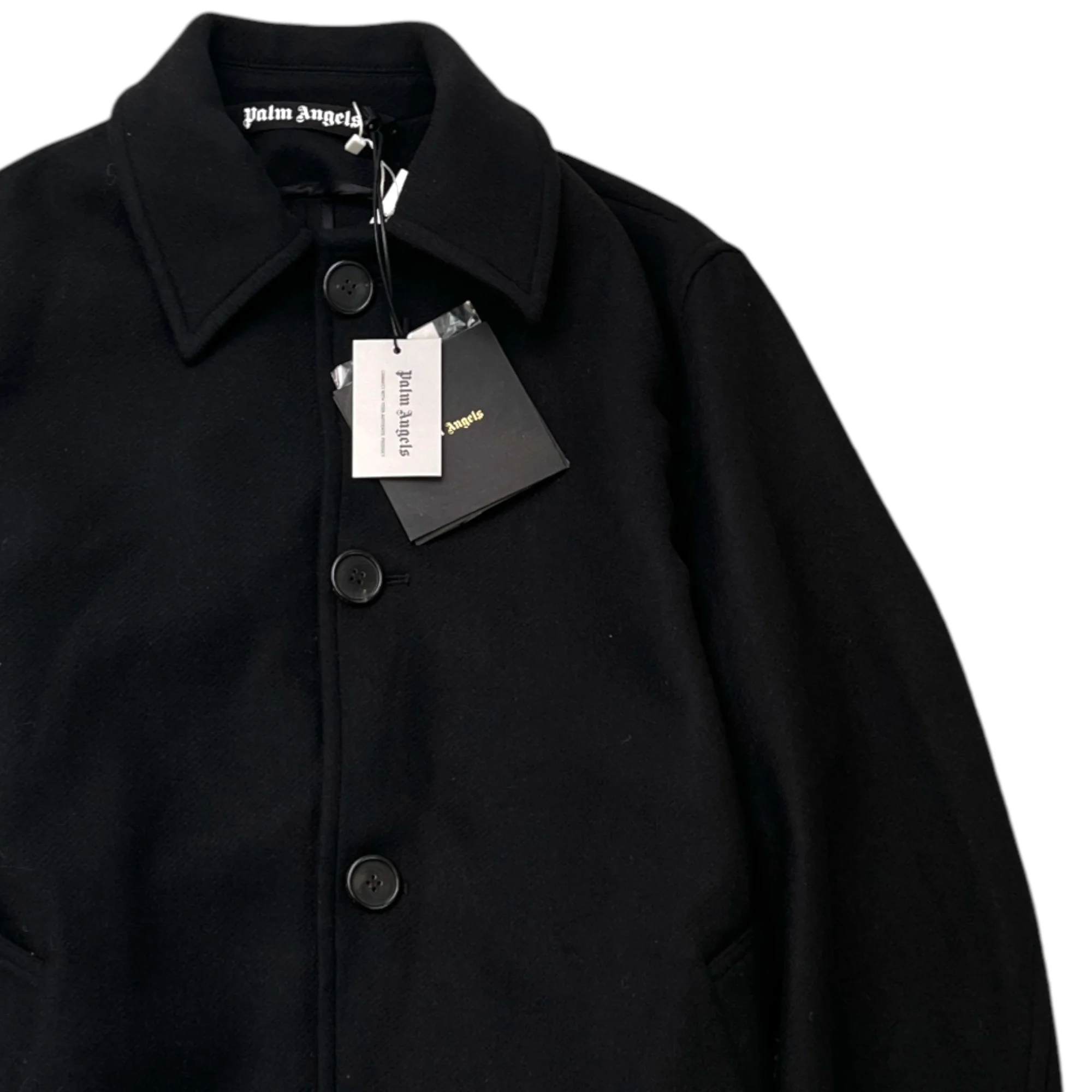 Men's Logo Print Button Up Trench Jacket Black Size IT 44 / XS - Image 3