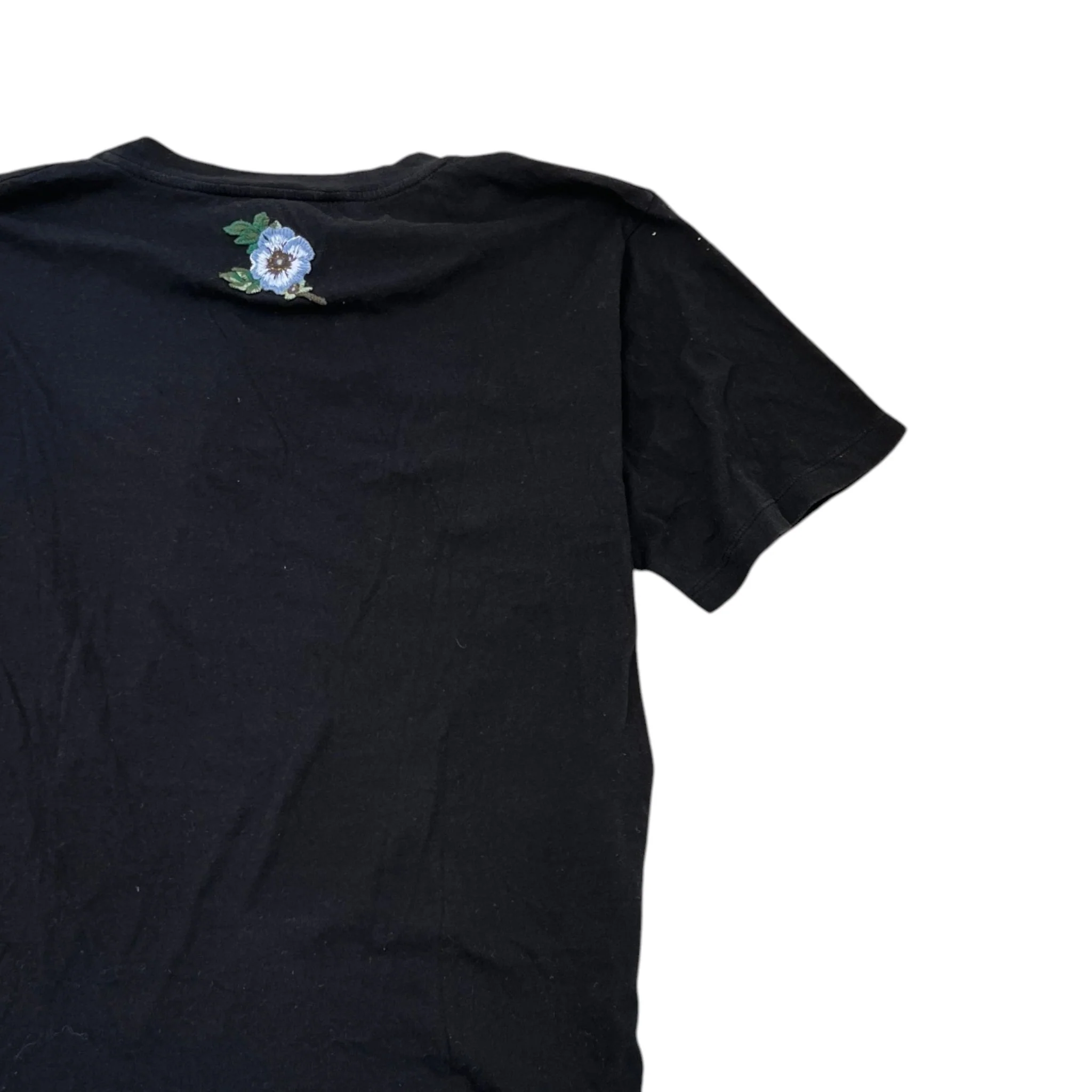 Men's Logo Print 'Distressed Look' (Oversized Fits S) T-Shirt Black Size XXS - Image 4