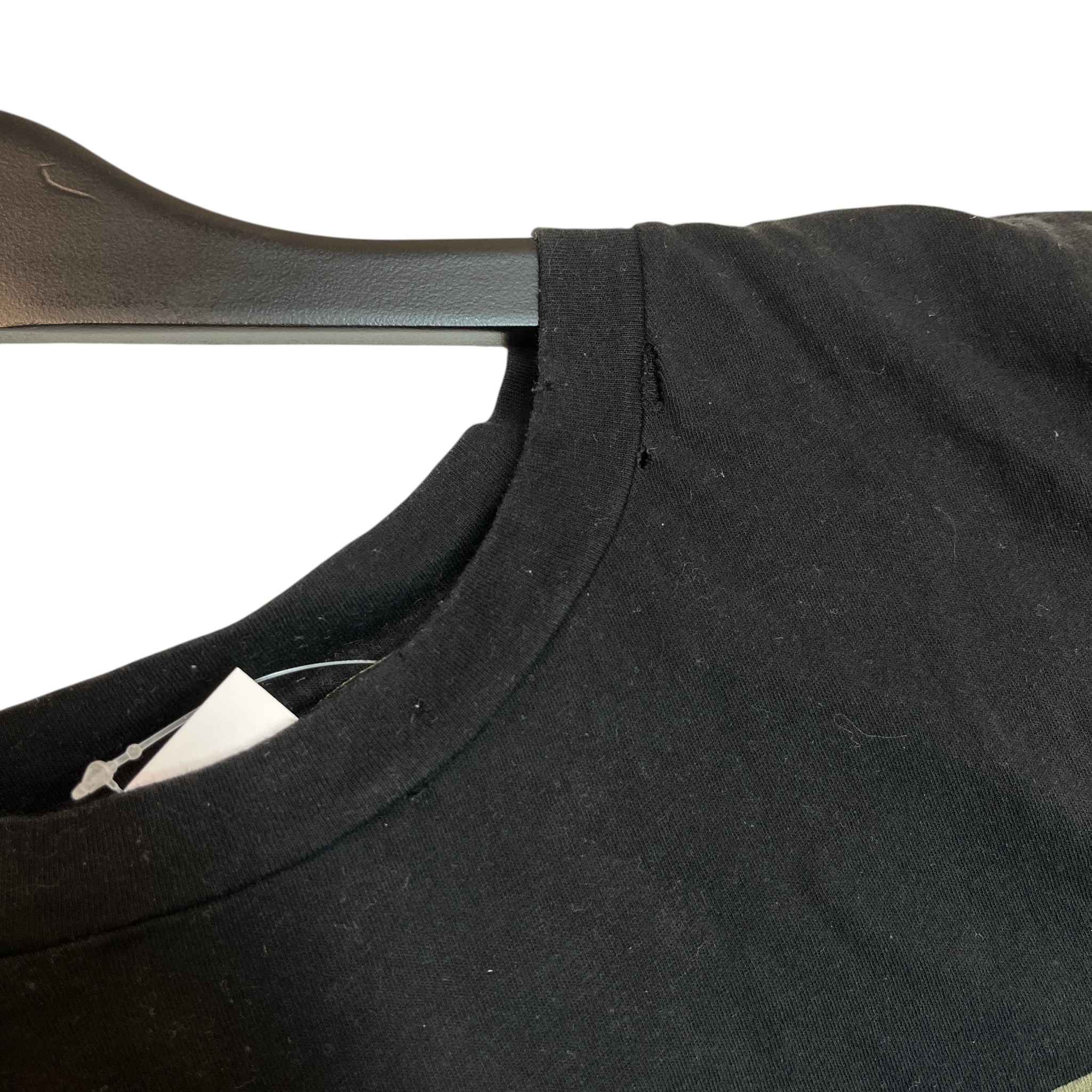 Men's Logo Print 'Distressed Look' (Oversized Fits S) T-Shirt Black Size XXS - Image 9