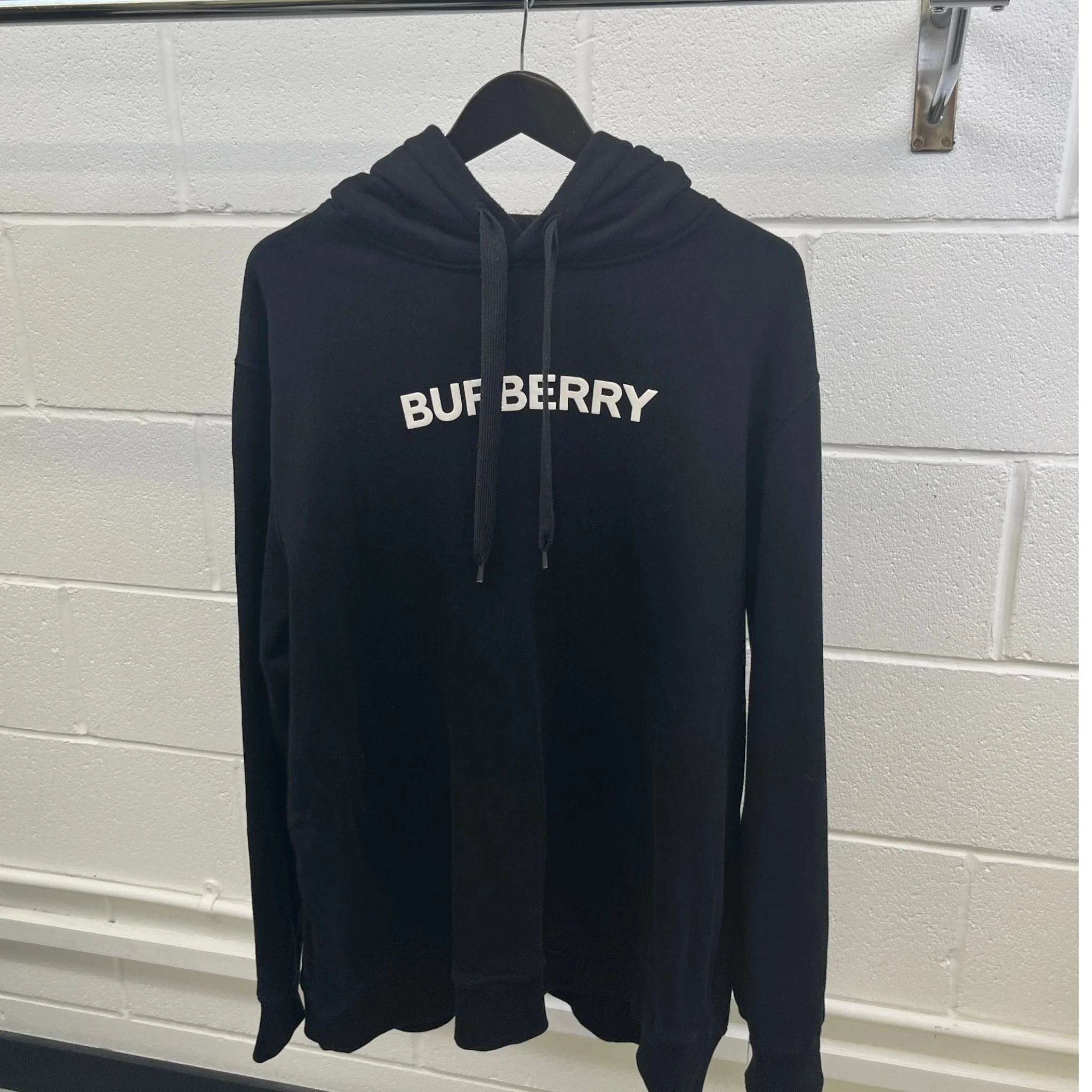 Men's Logo Print Hoodie Black Size XXL - Image 8