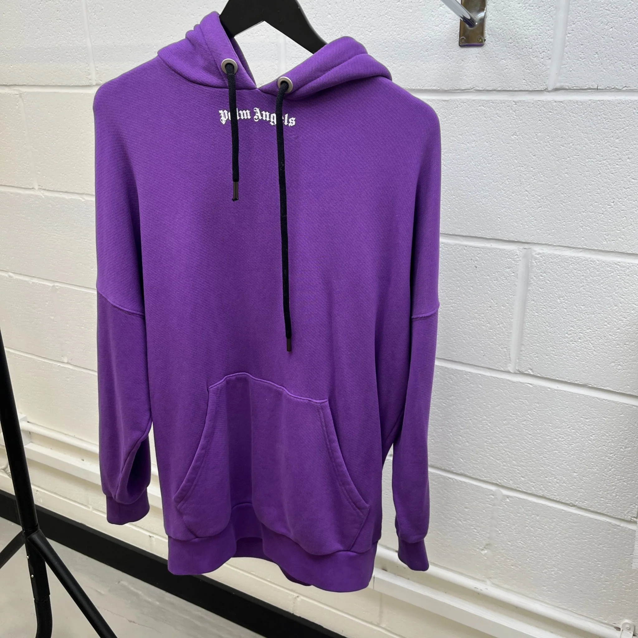 Men's Logo Print Hoodie Purple Size S - Image 7