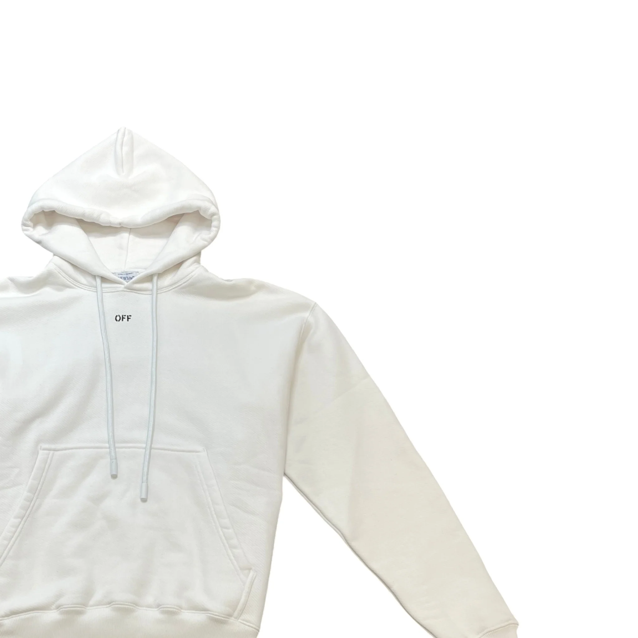 Men's Logo Print Hoodie White Size S - Image 3