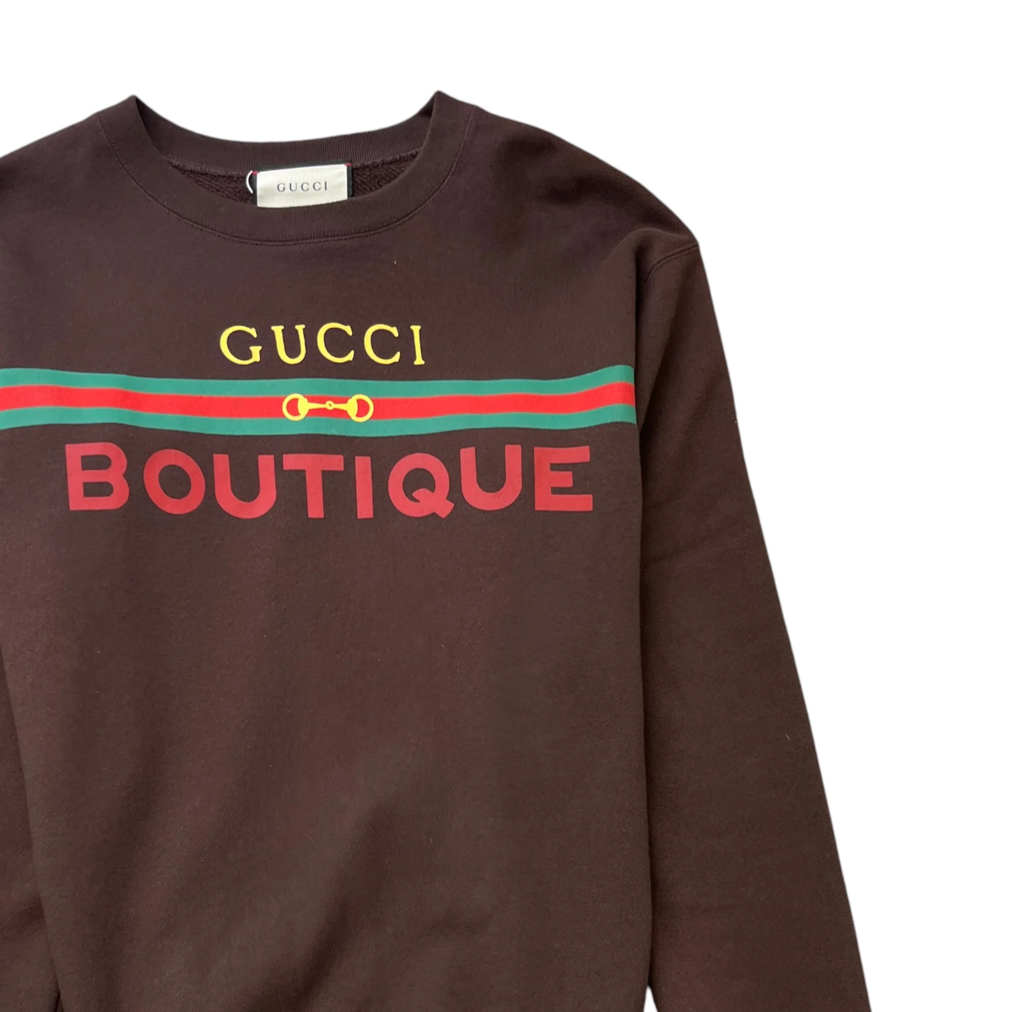 Men's Logo Print Jumper Brown Size M - Image 3