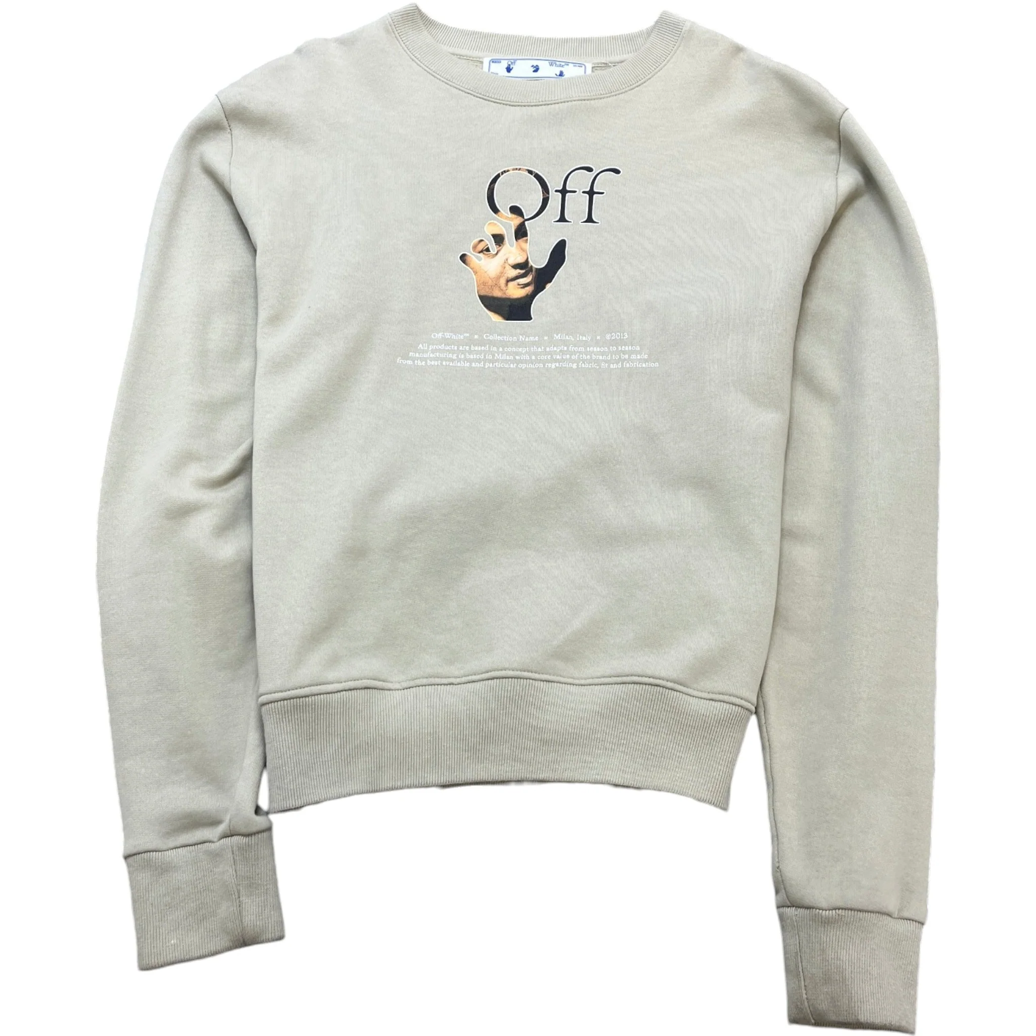 Men's Logo Print Sweatshirt Beige Size M