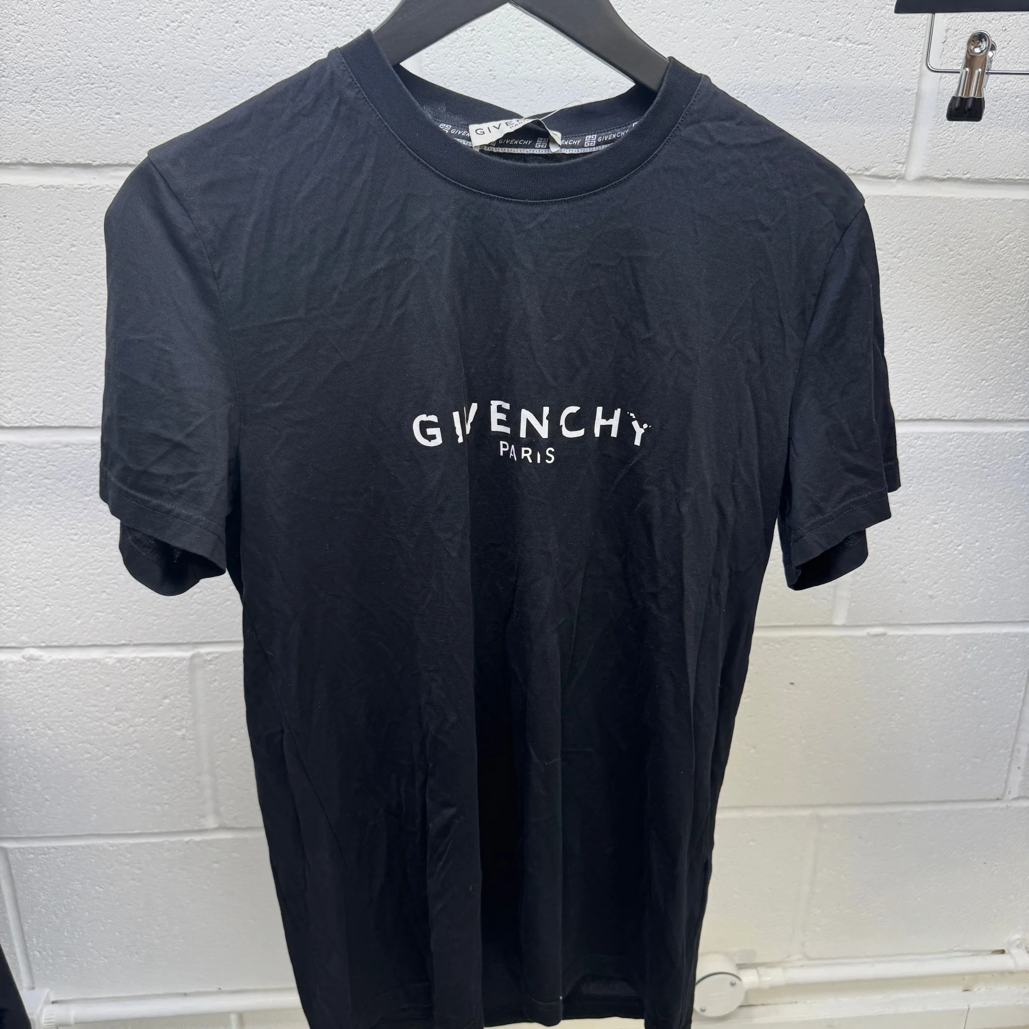 Men's Logo Print T-Shirt Black Size S - Image 7