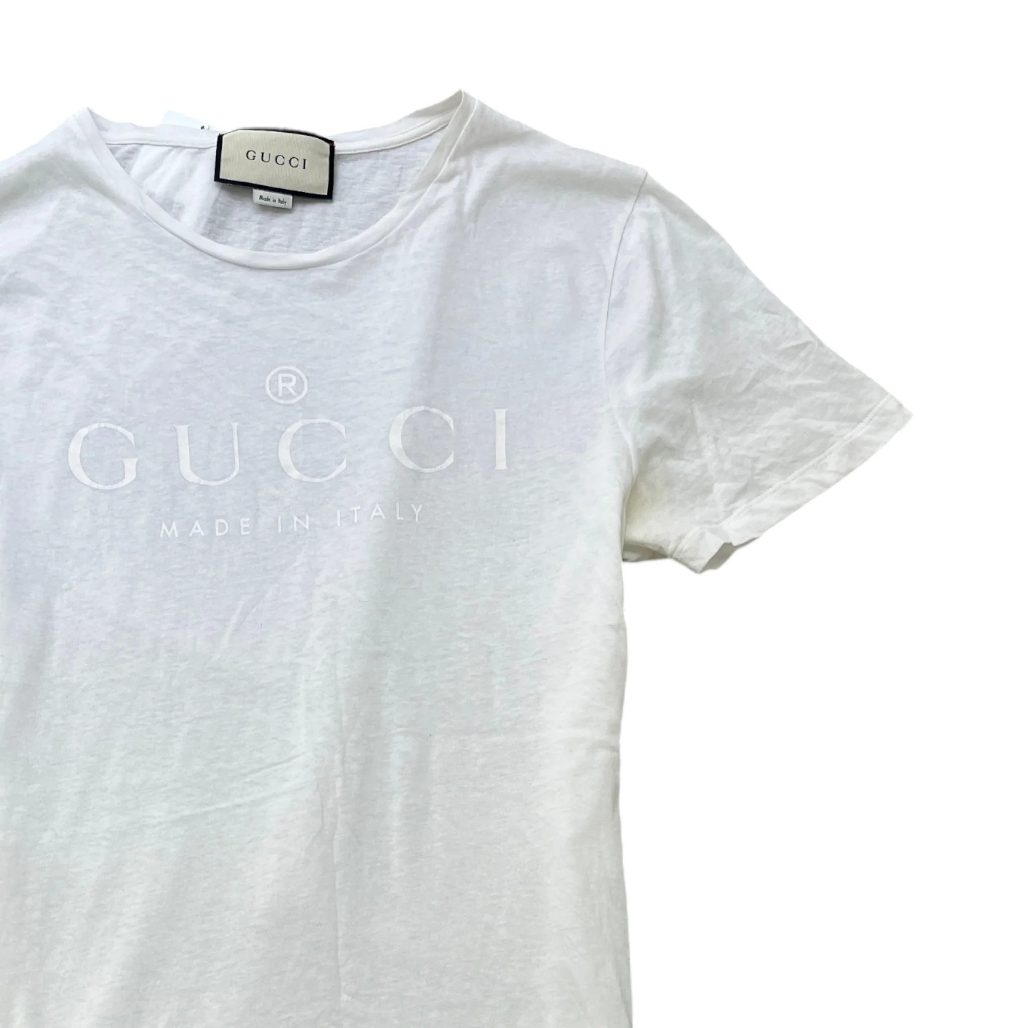 Men's Logo Print T-Shirt White Size L - Image 3