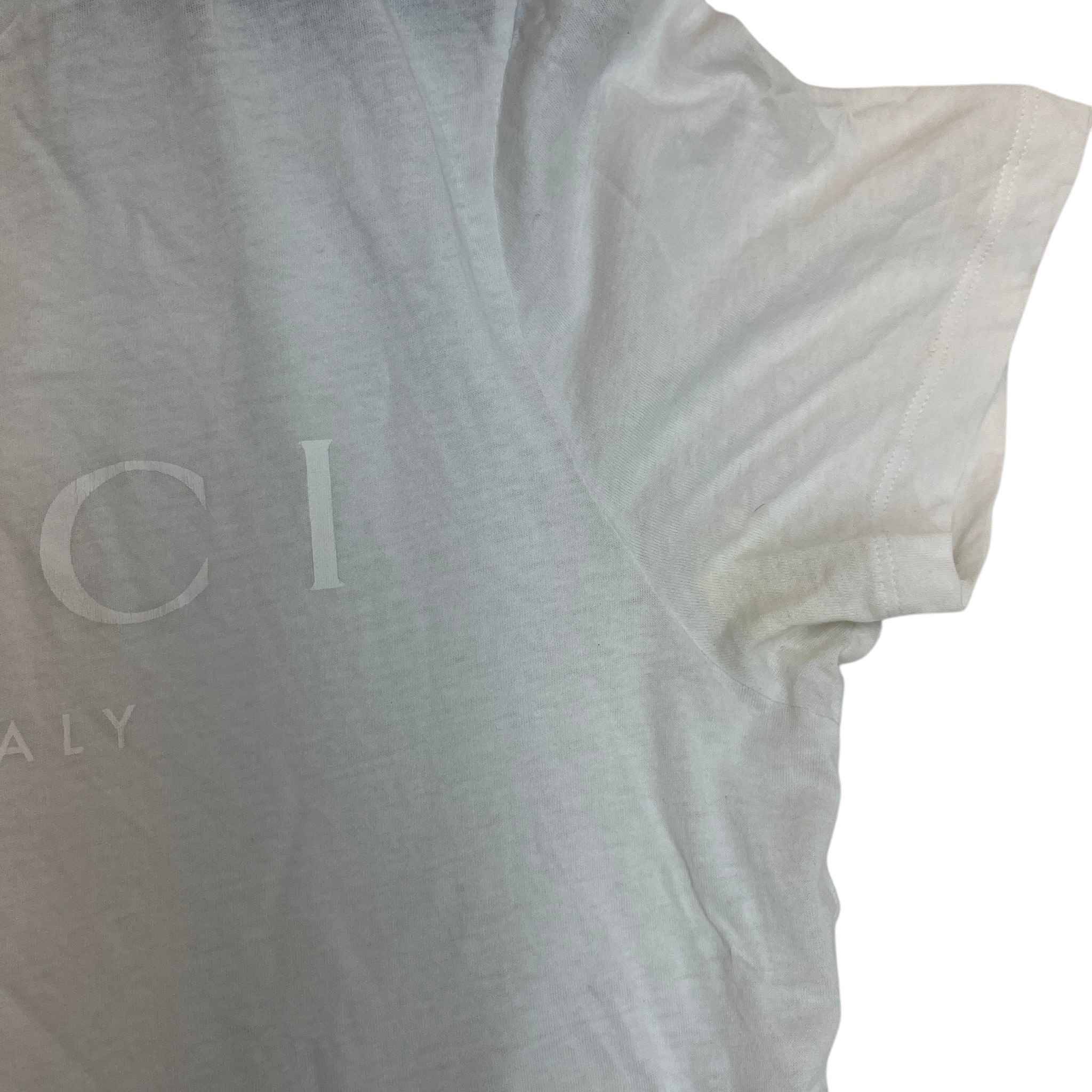 Men's Logo Print T-Shirt White Size L - Image 9