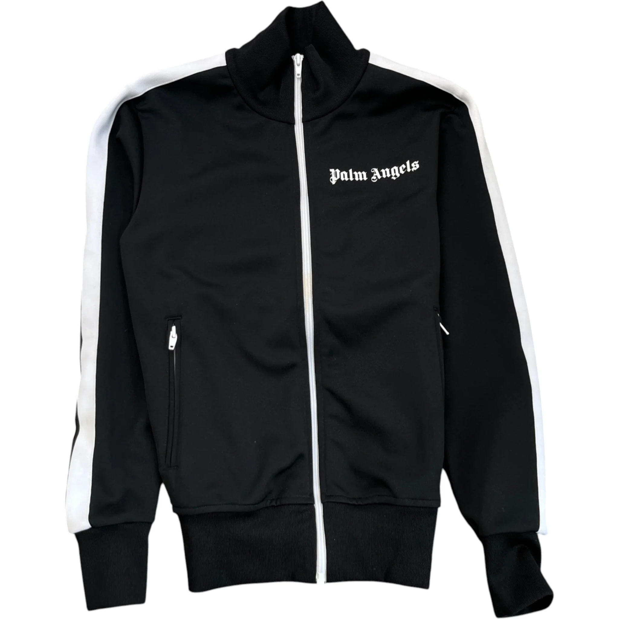 Men's Logo Print Track Jacket Black Size XS