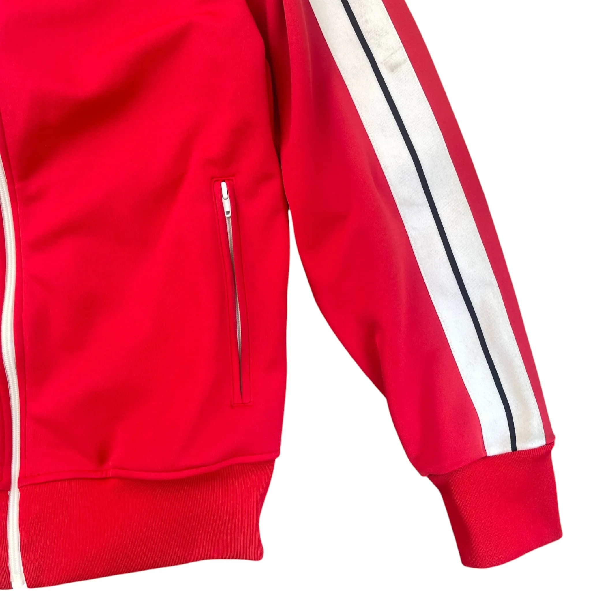 Men's Logo Print Track Jacket Red Size L - Image 8