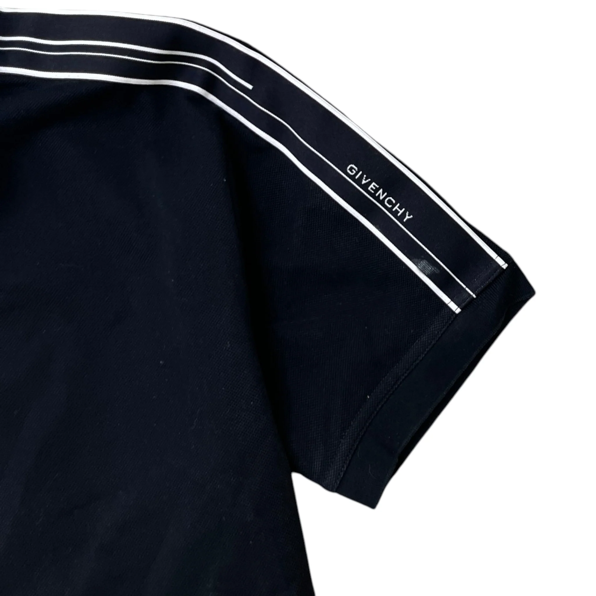 Men's Logo Strip Polo Shirt Black Size S - Image 5