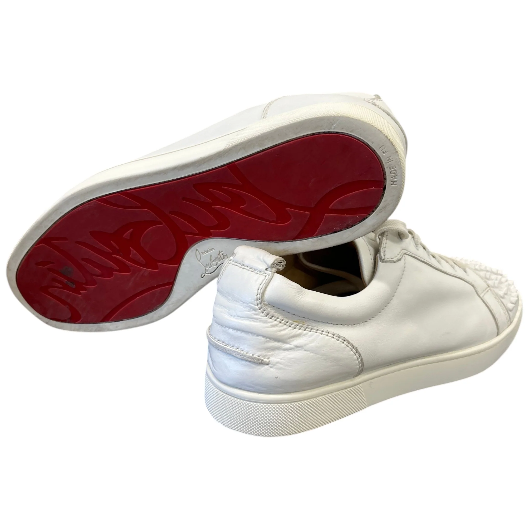 Men's Louis Spikes Flat Low Trainers White Size EU 45 / UK 11 - Image 10