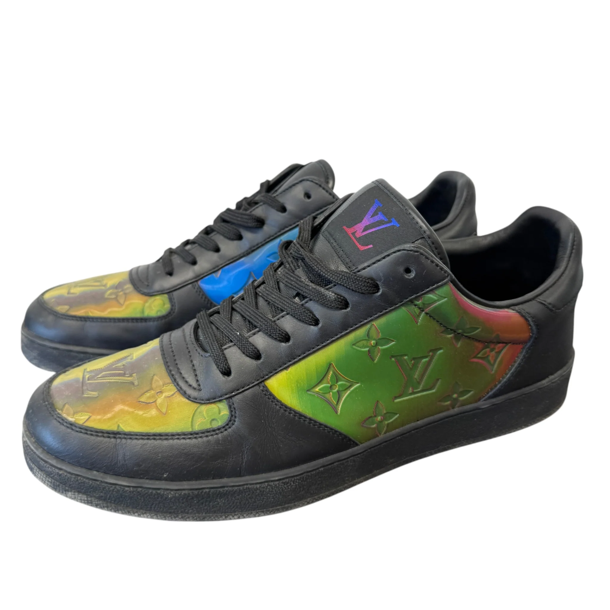 Men's Luxembourg Holographic Monogram Low Trainers Black Size EU 42 / UK 8 - Image 6