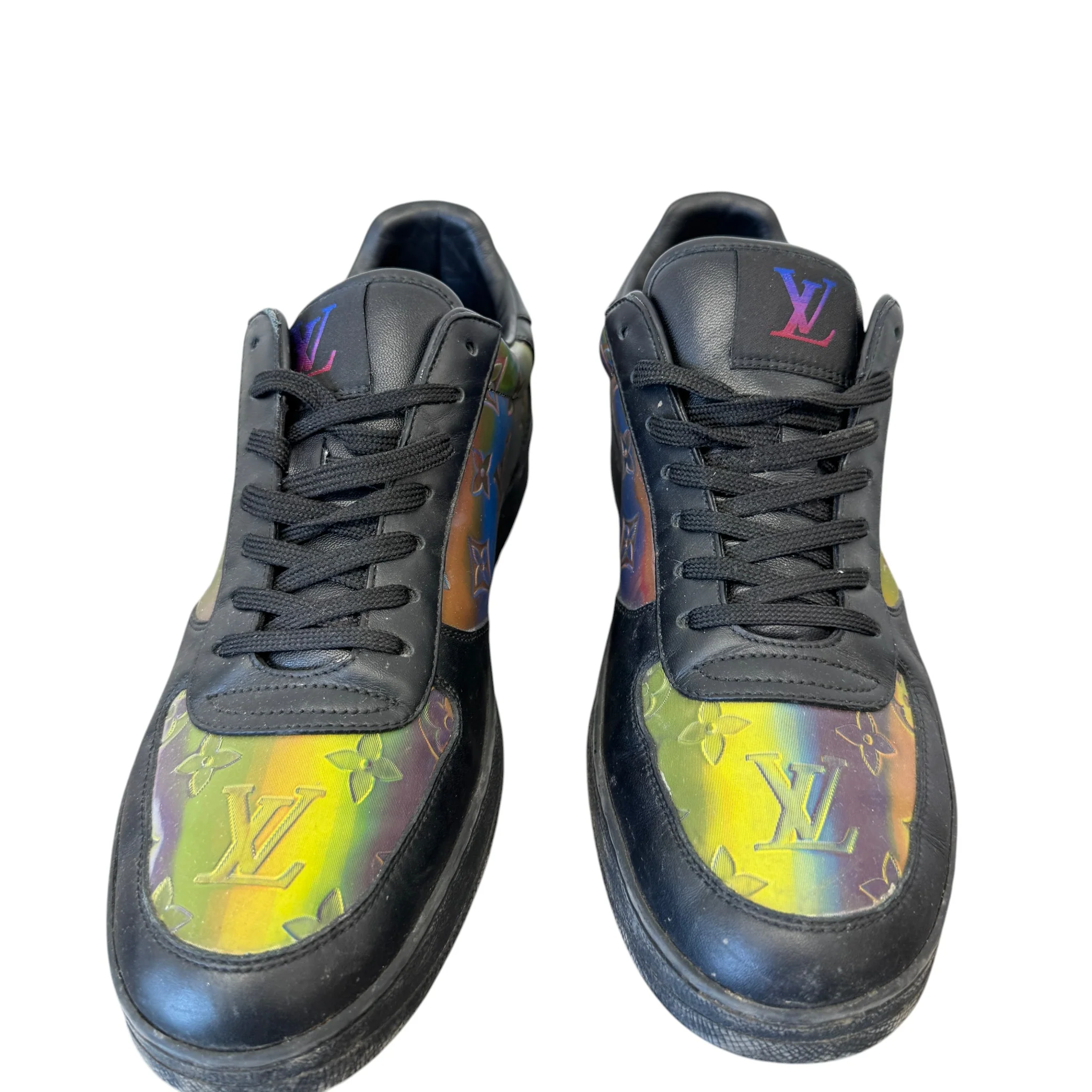 Men's Luxembourg Holographic Monogram Low Trainers Black Size EU 42 / UK 8 - Image 8
