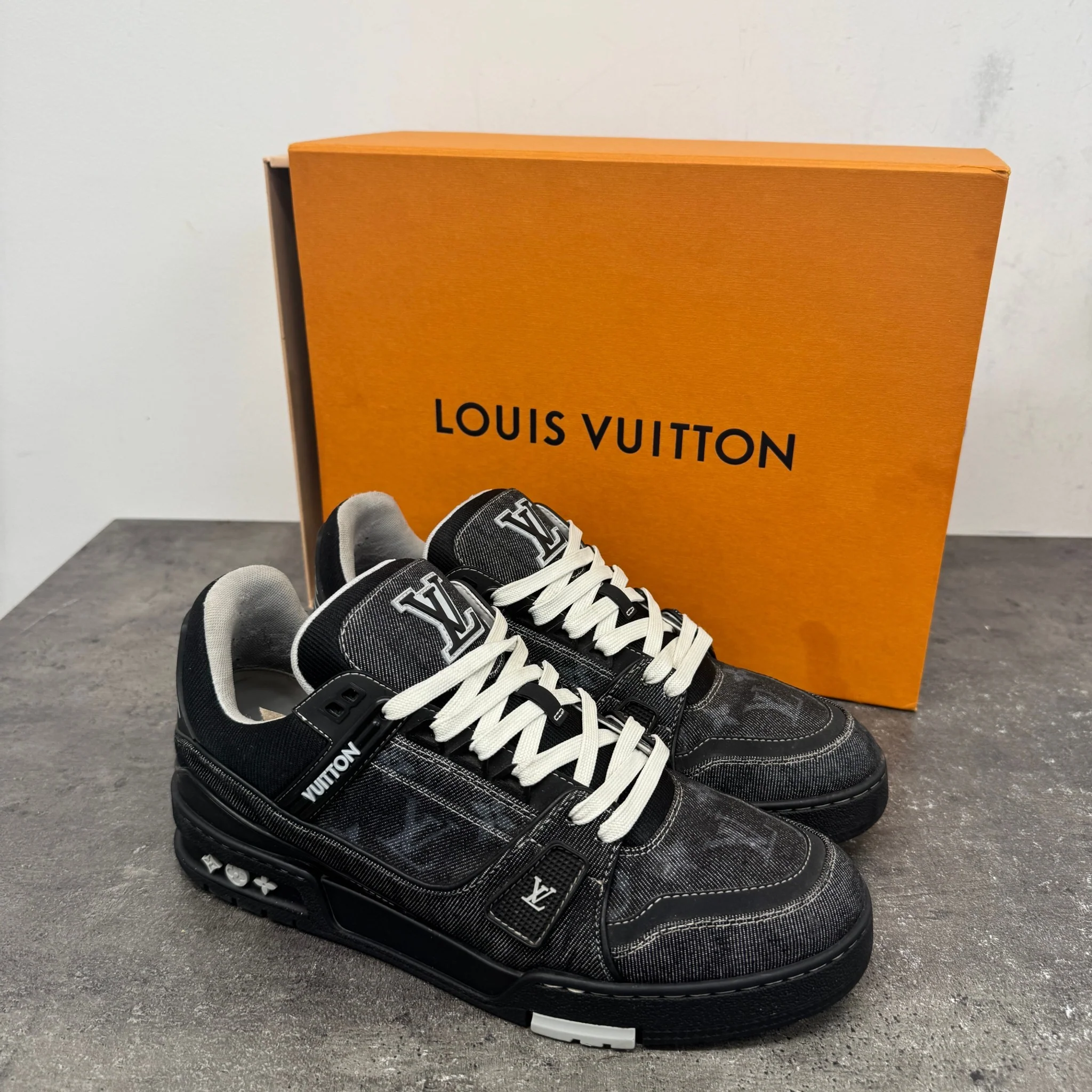 Men's Lv Denim Low Trainers Black Size EU 41.5 / UK 7.5 - Image 11