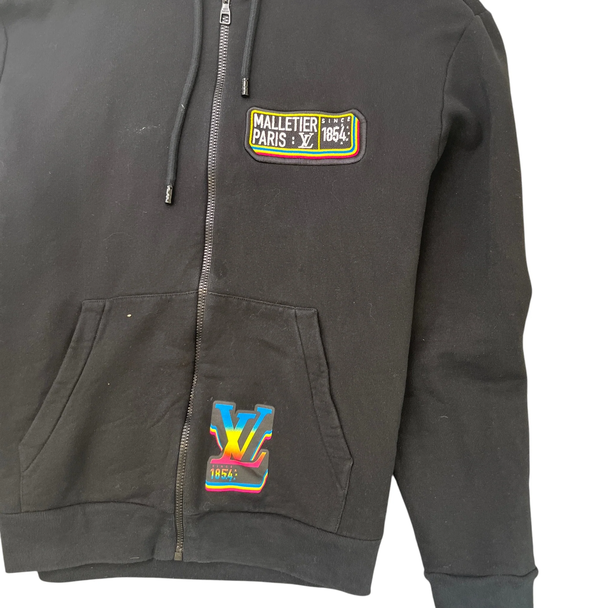 Men's Lv Malletier Zip Up Hoodie Black Size XL - Image 5