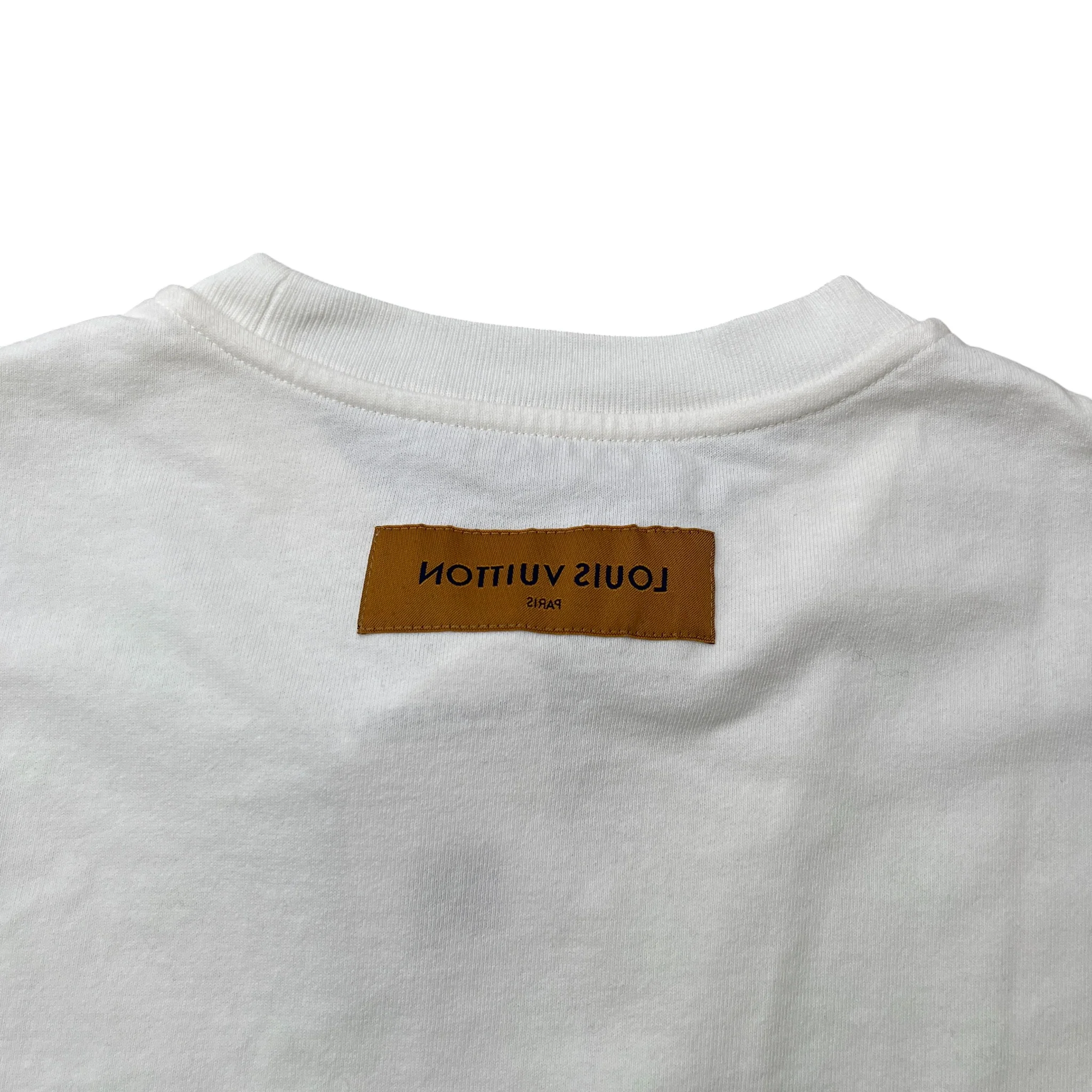 Men's Lv Spread Embroidery T-Shirt White Size XS - Image 6