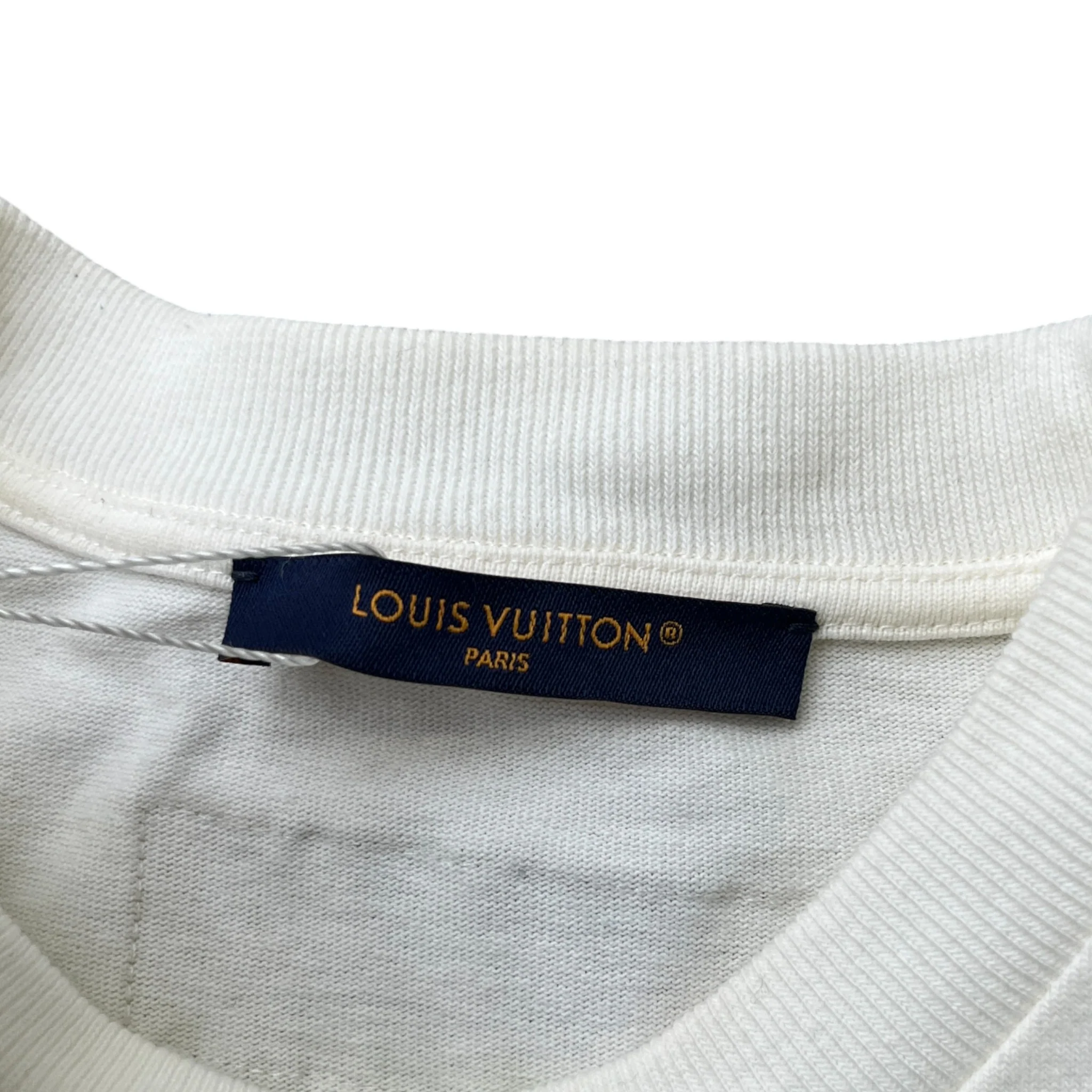 Men's Lv Spread Embroidery T-Shirt White Size XS - Image 8