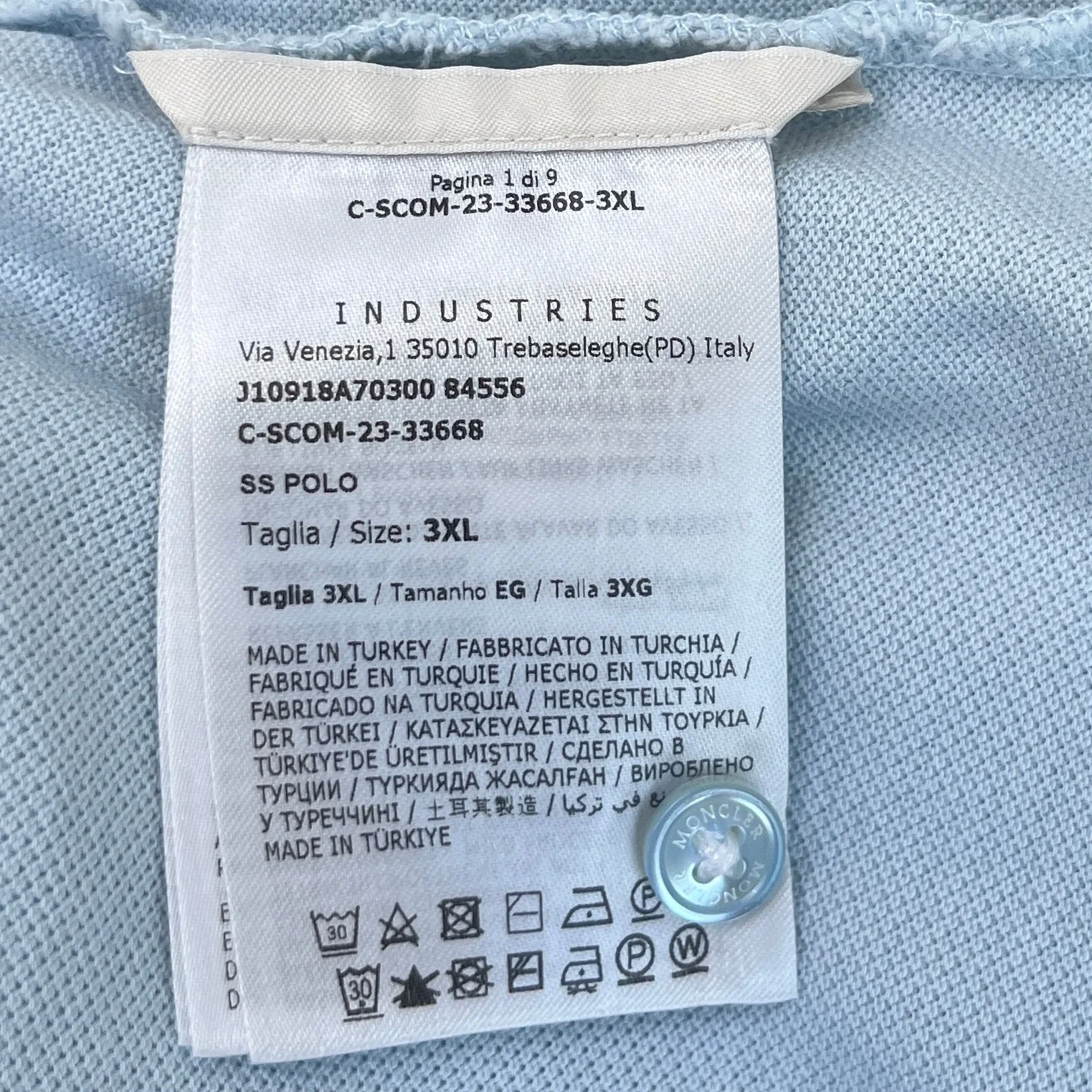 Men's Maglia Polo Shirt Blue Size XXXL - Image 7