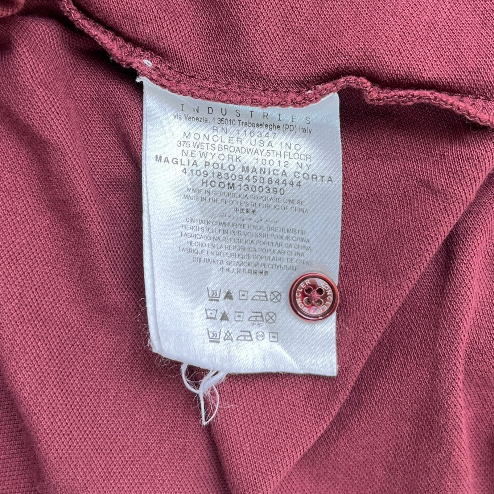 Men's Maglia Polo Shirt Burgundy Size L - Image 6