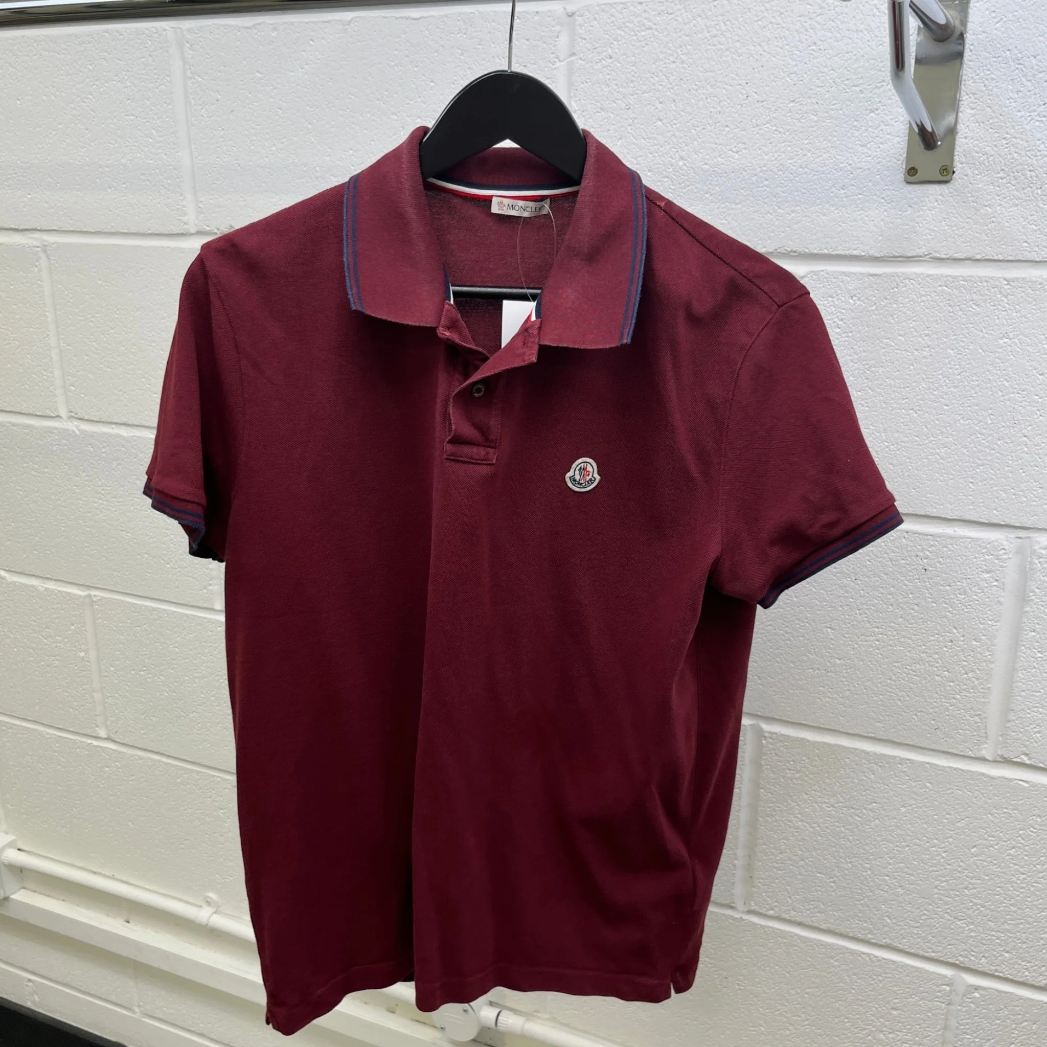 Men's Maglia Polo Shirt Burgundy Size L - Image 9