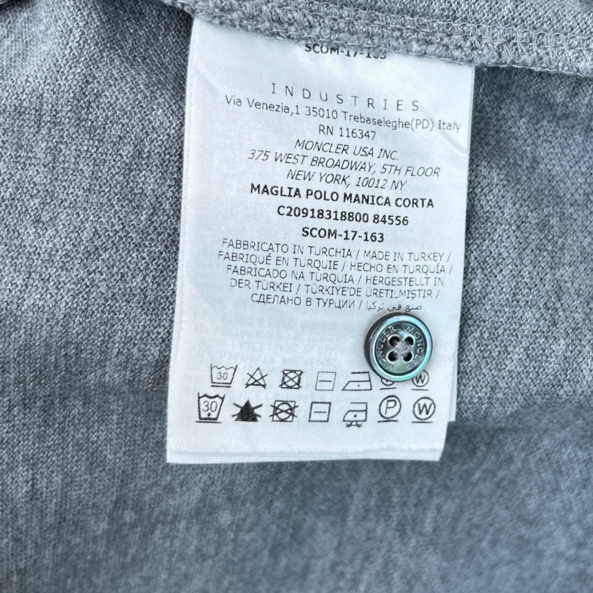Men's Maglia Polo Shirt Grey Size L - Image 8