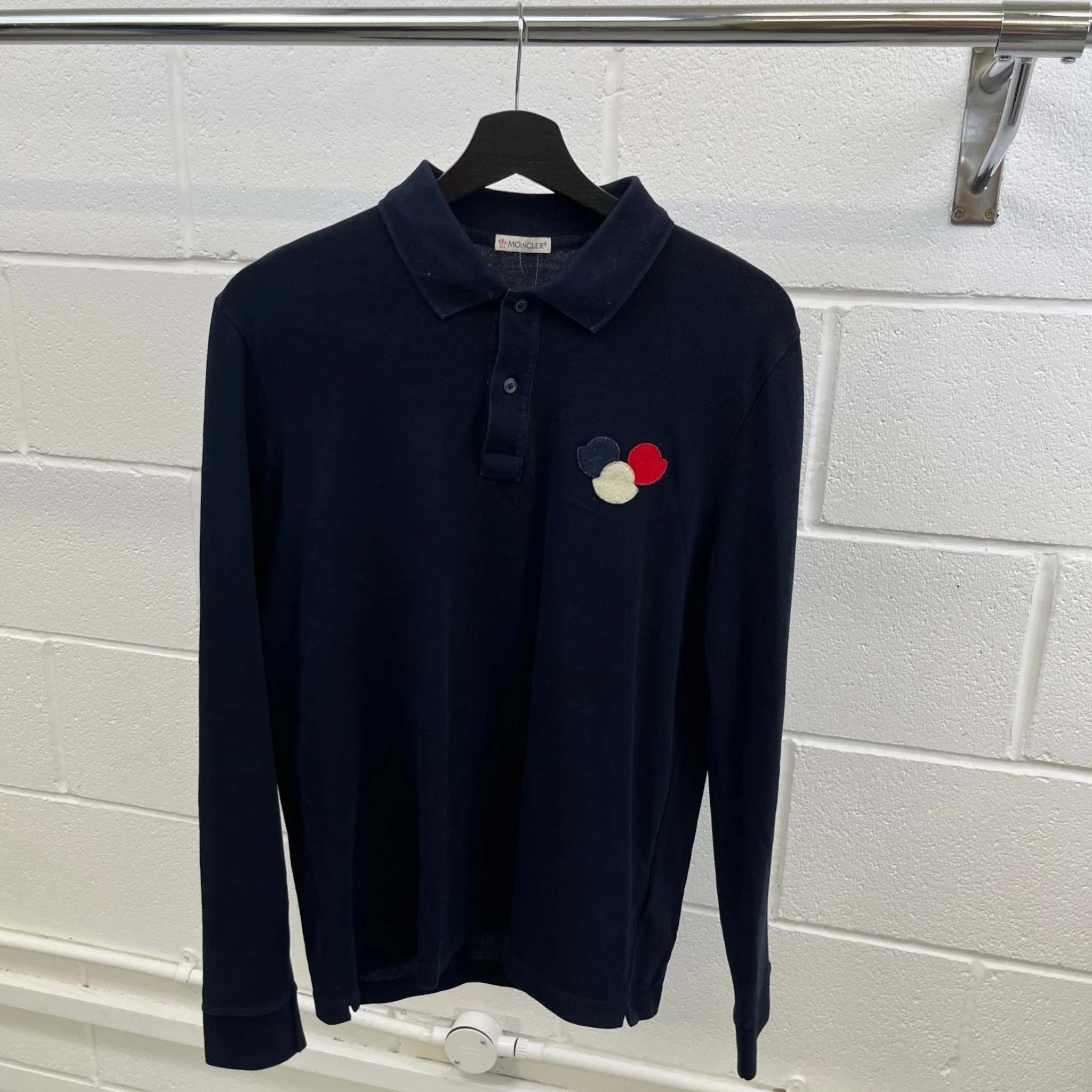 Men's Maglia Polo Shirt Navy Size M - Image 9
