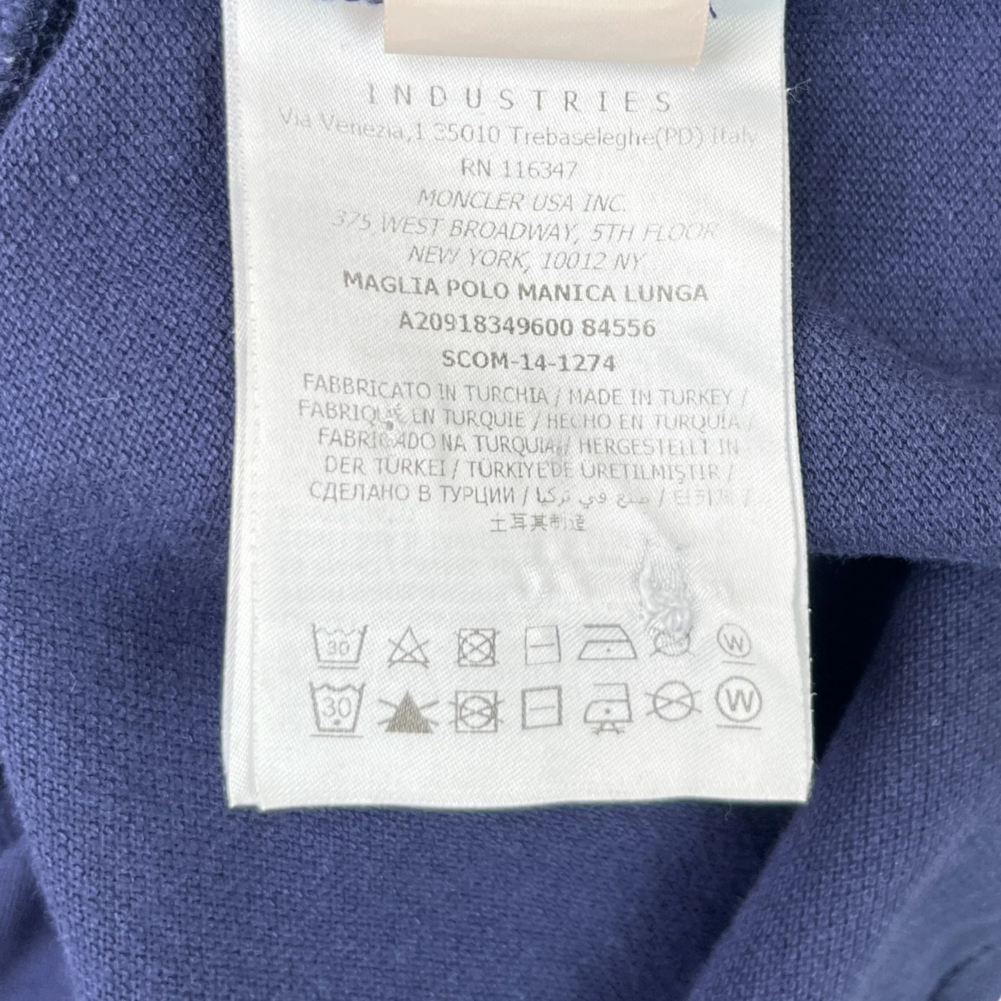 Men's Maglia Polo Shirt Navy Size XL - Image 6