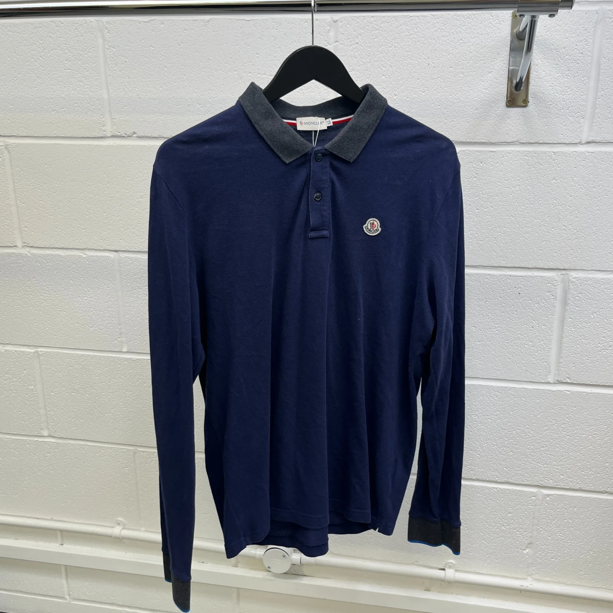 Men's Maglia Polo Shirt Navy Size XL - Image 8