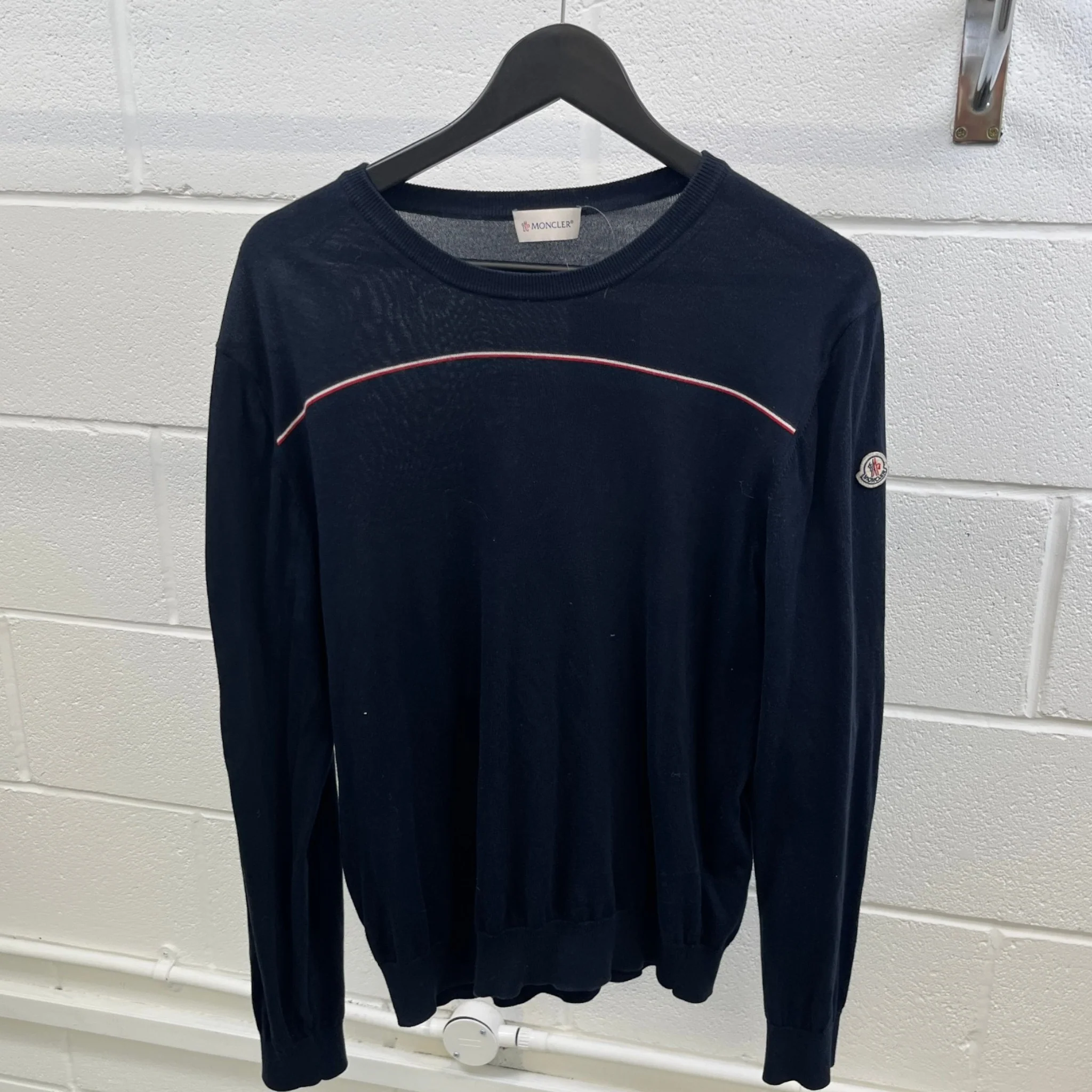 Men's Maglia Tricot Sweatshirt Navy Size XL - Image 10