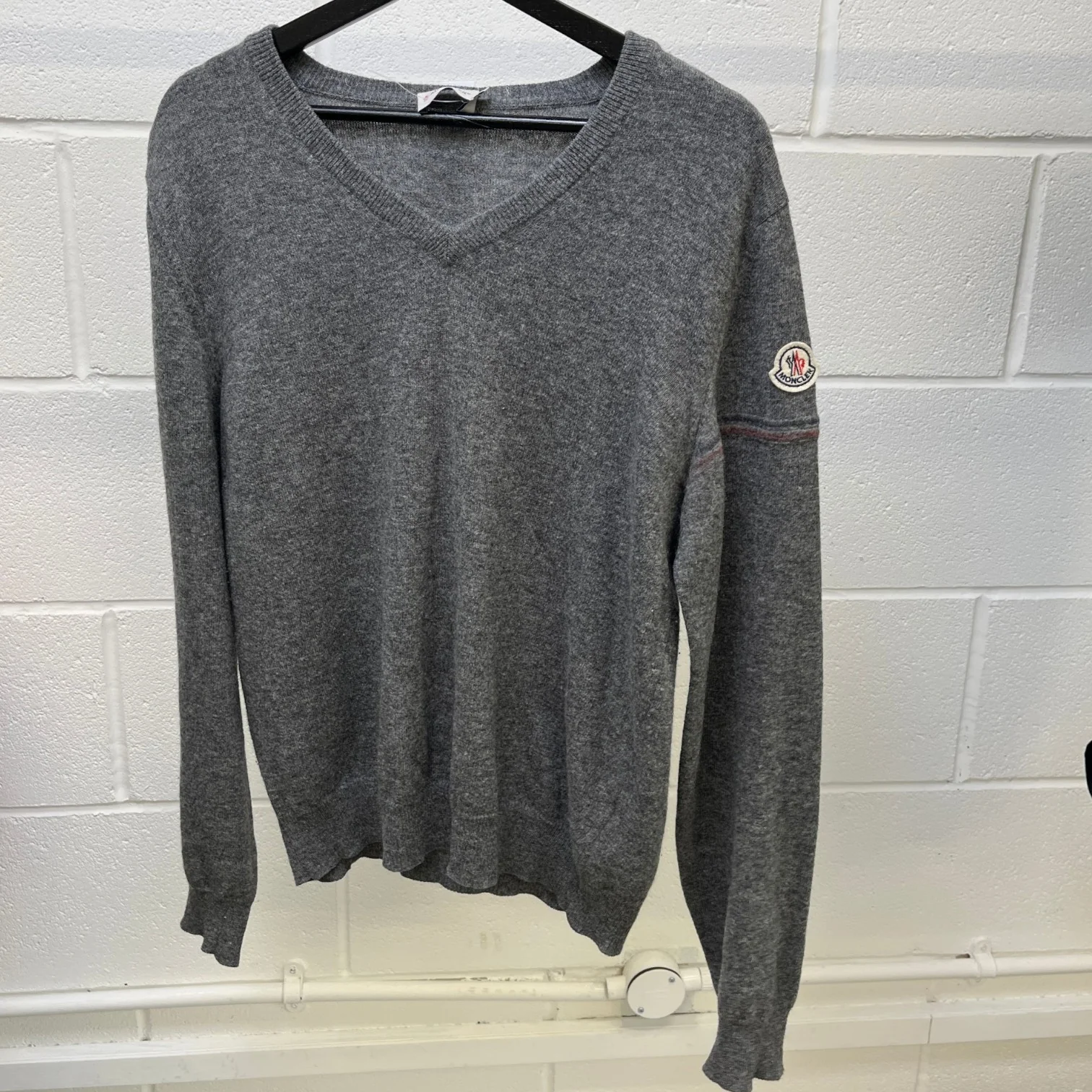 Men's Maglione Tricot Jumper Grey Size M - Image 9