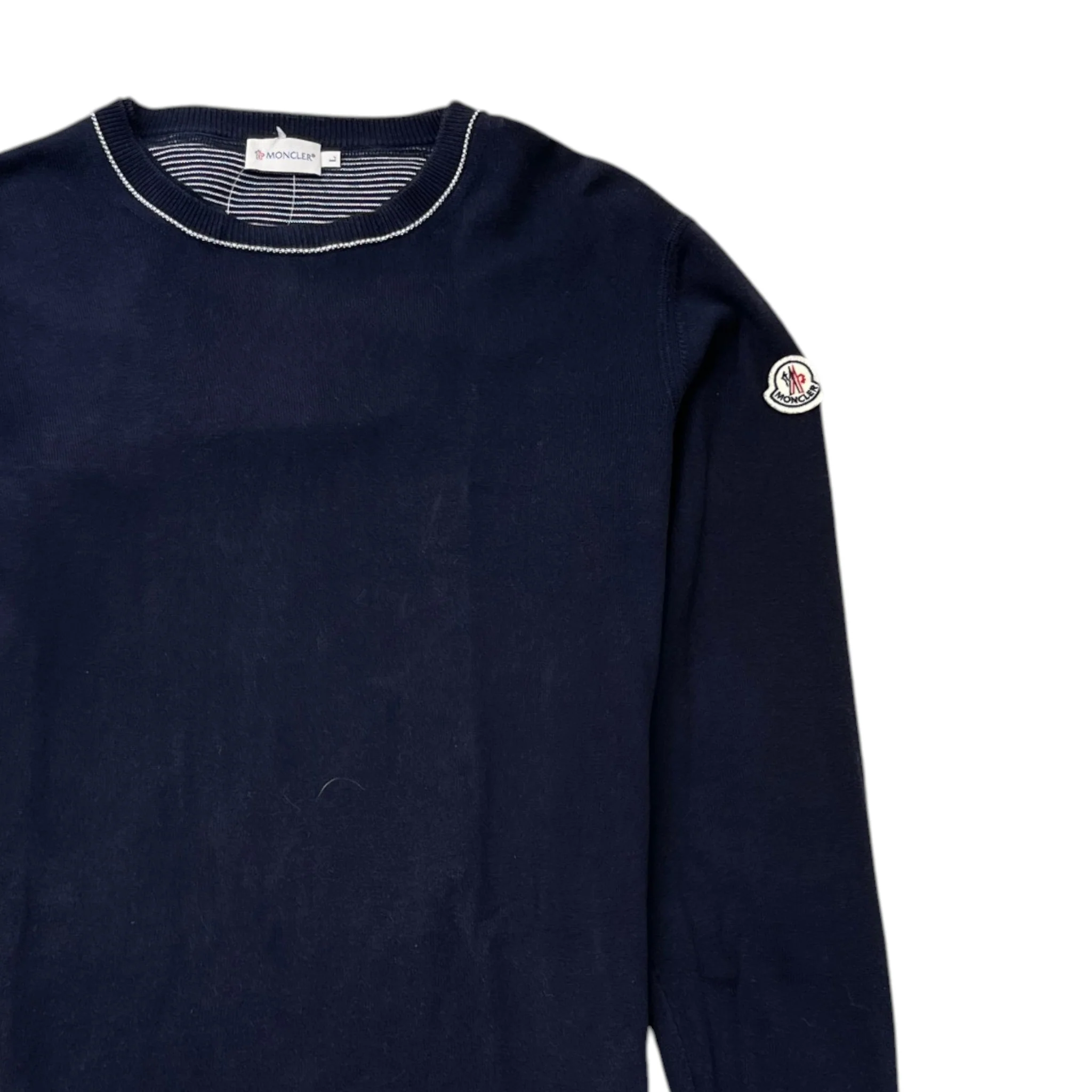 Men's Maglione Tricot Jumper Navy Size L - Image 3