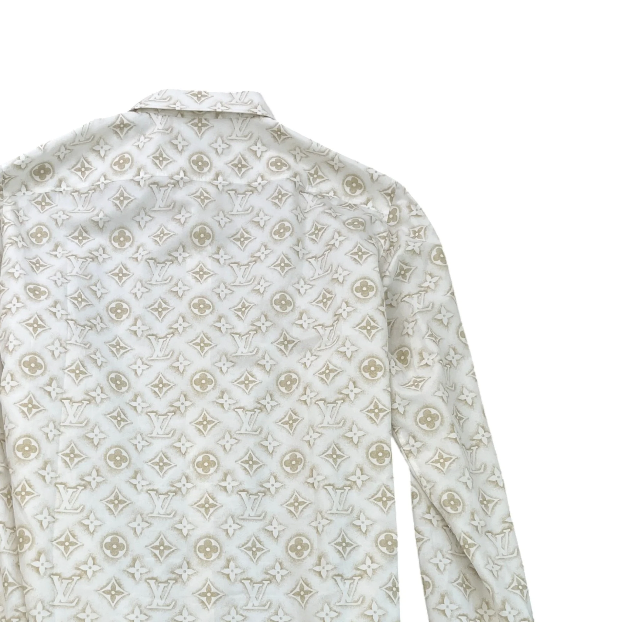 Men's Mahina Monogram Long Sleeve Shirt White Size XL - Image 4