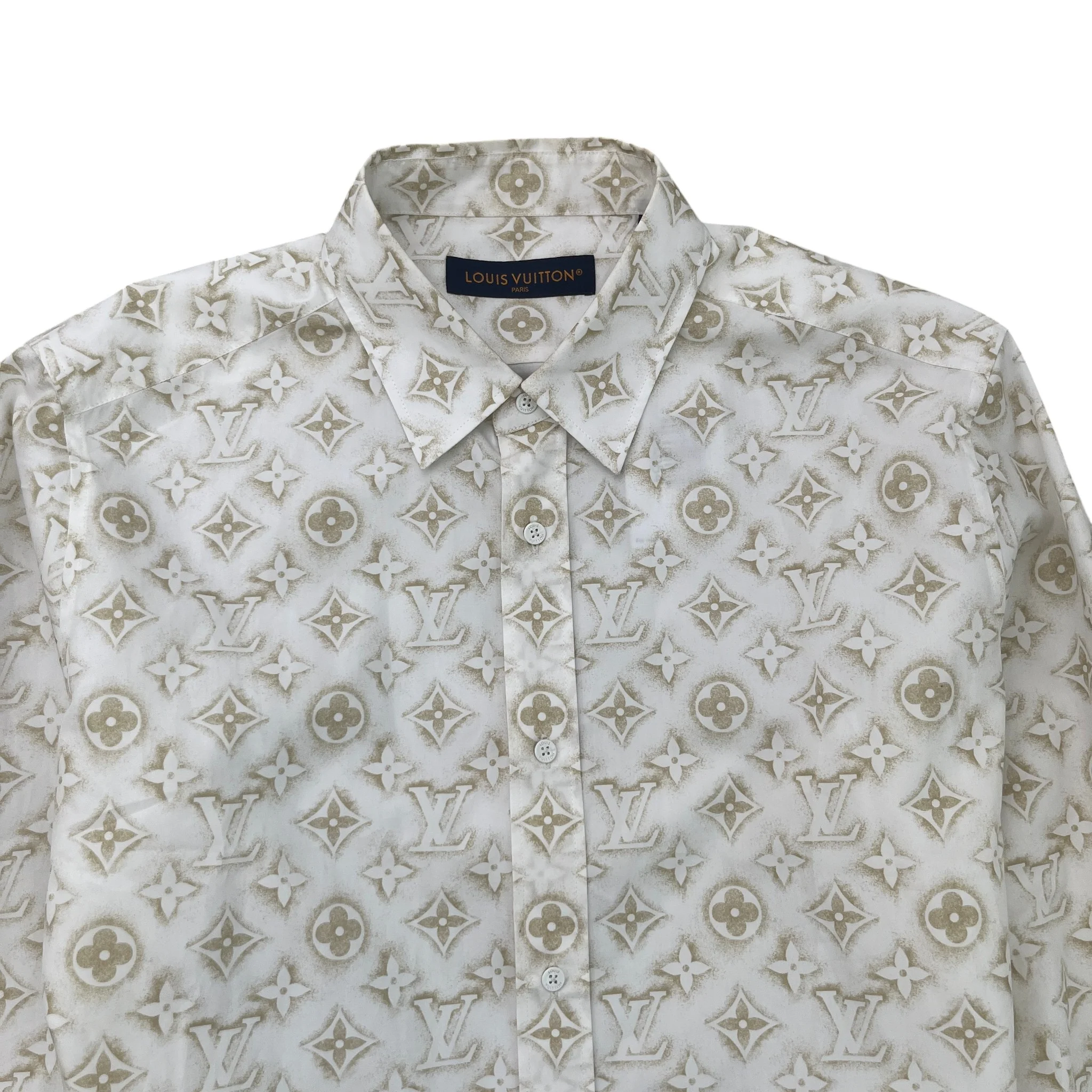 Men's Mahina Monogram Long Sleeve Shirt White Size XL - Image 5