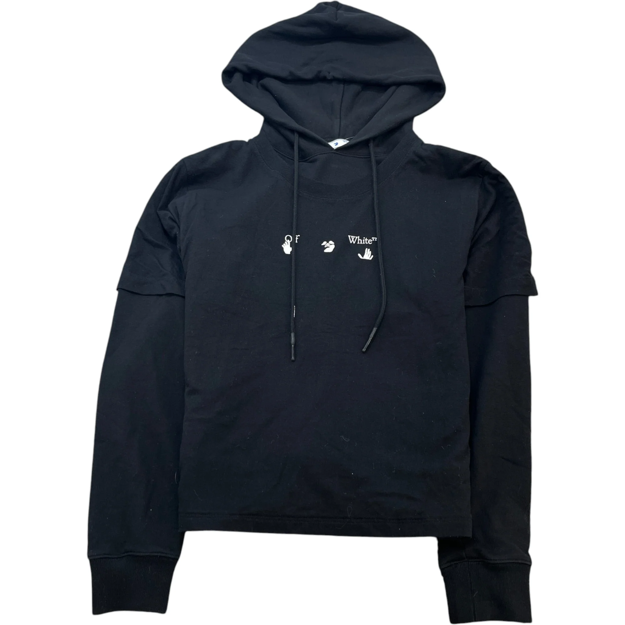 Men's Marker Arrows Layered Hoodie Black Size S