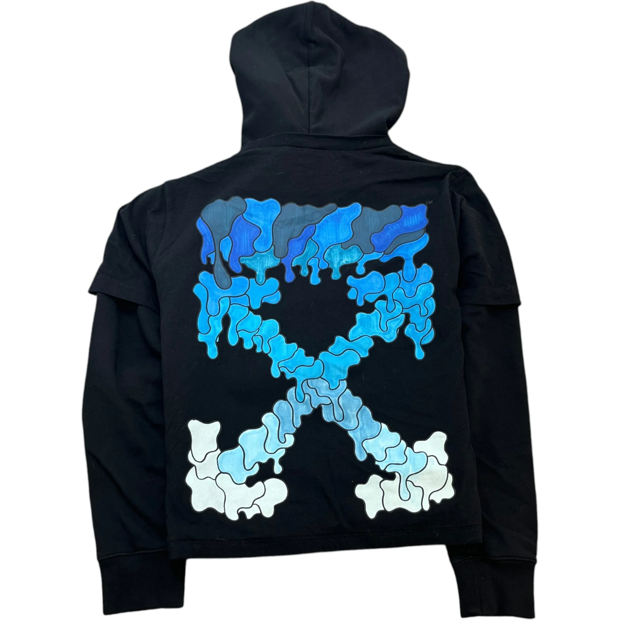 Men's Marker Arrows Layered Hoodie Black Size S - Image 2
