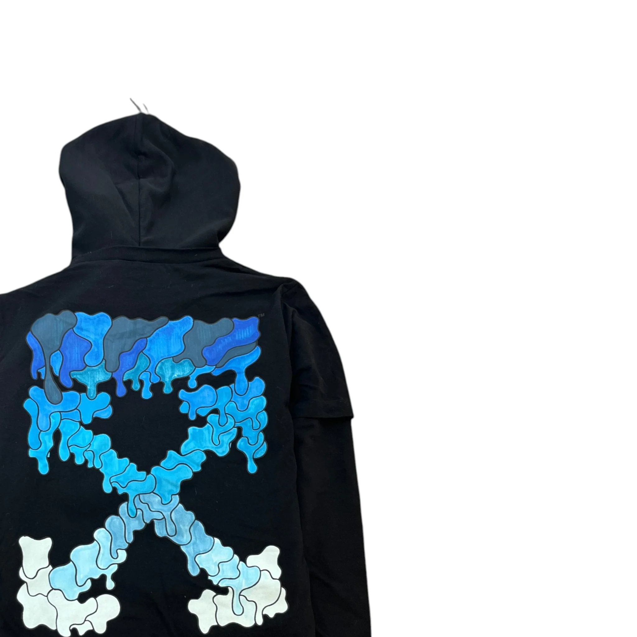 Men's Marker Arrows Layered Hoodie Black Size S - Image 4