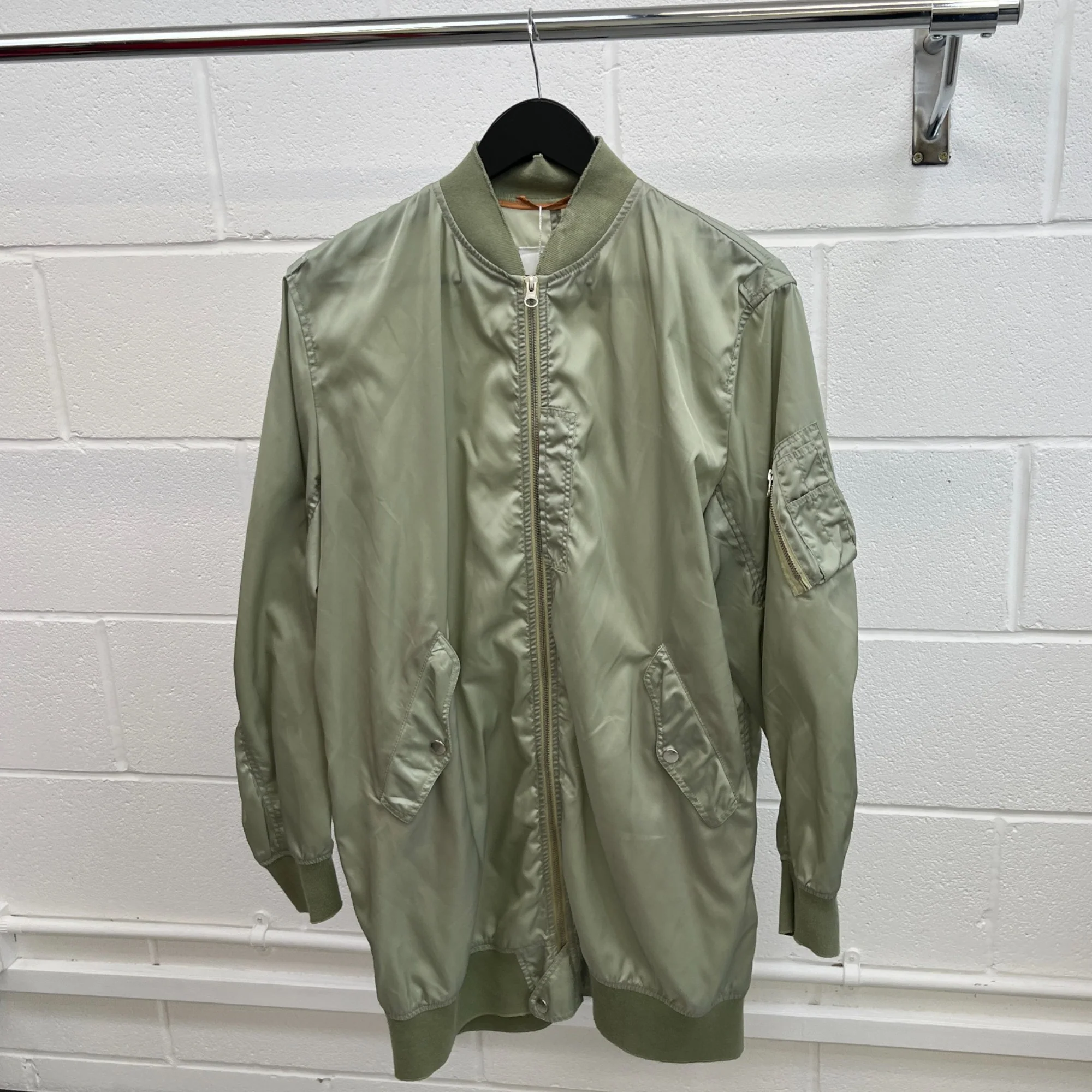 Men's Mm6 Long Bomber Jacket Green Size XL - Image 9