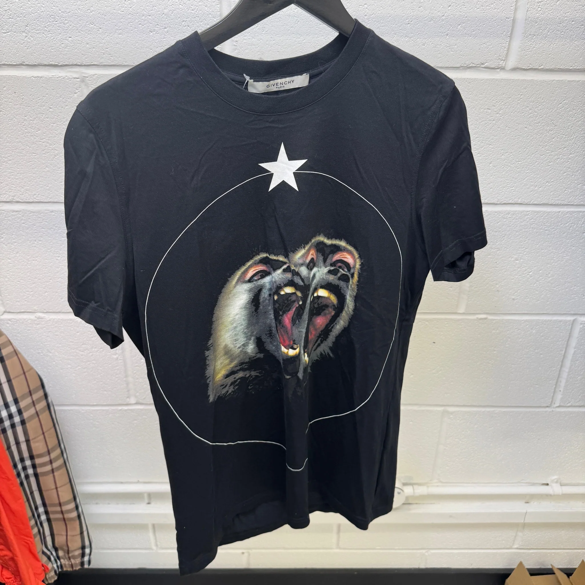 Men's Monkey Brothers Print T-Shirt Black Size M - Image 7
