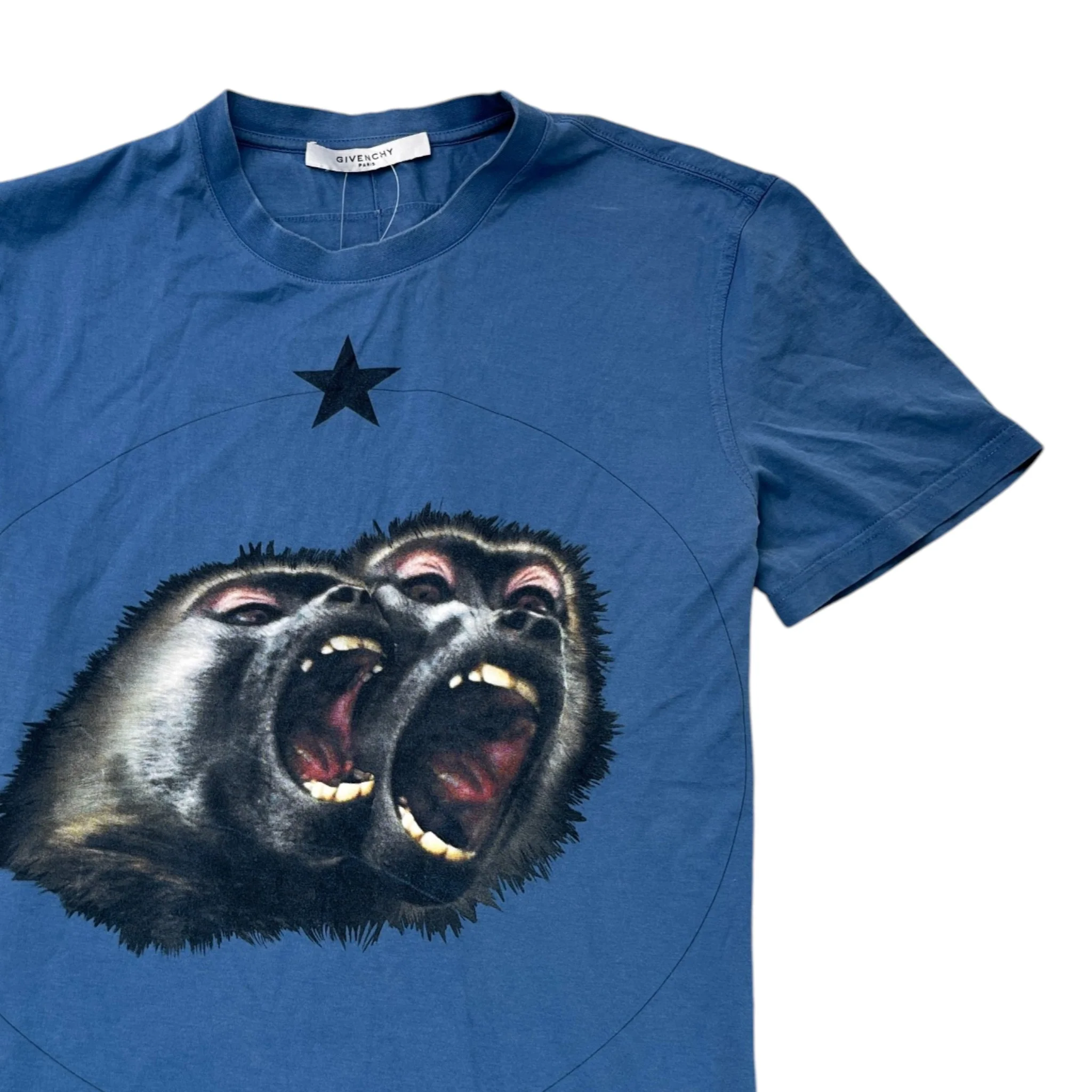 Men's Monkey Brothers T-Shirt Blue Size L - Image 3