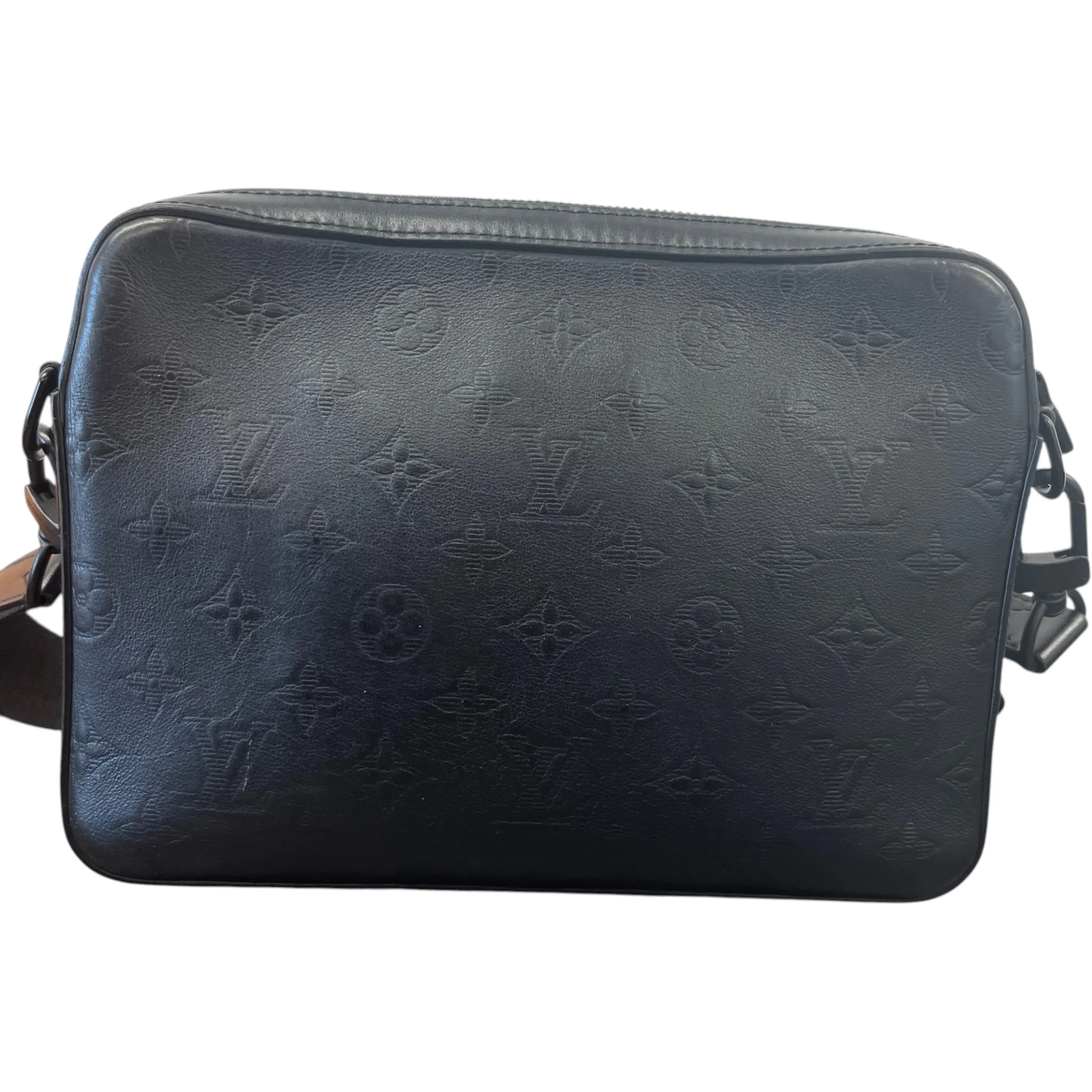 Men's Monogram Shadow Leather Duo Messenger Bag Black - Image 3