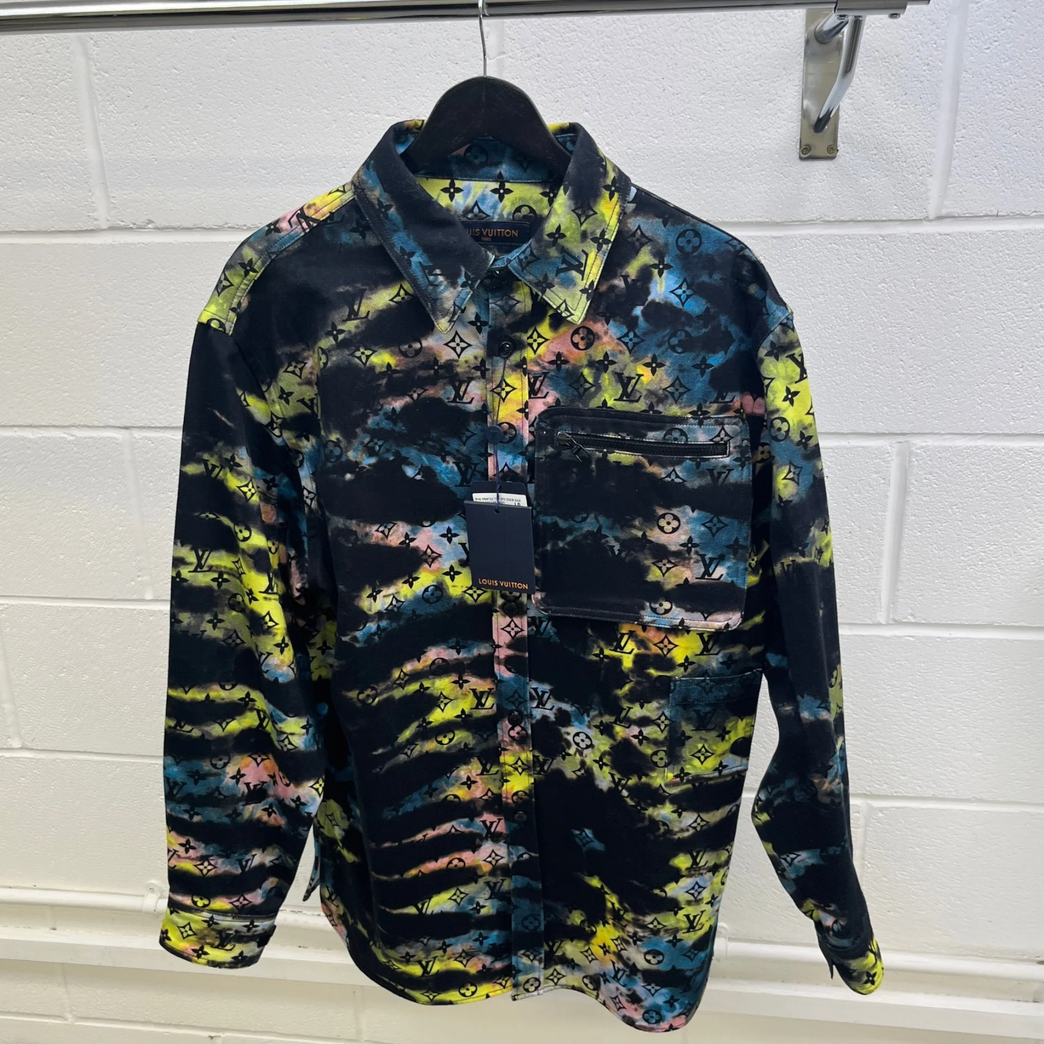 Men's Monogram Tie-Dye OverShirt Multi-Coloured Size L - Image 10