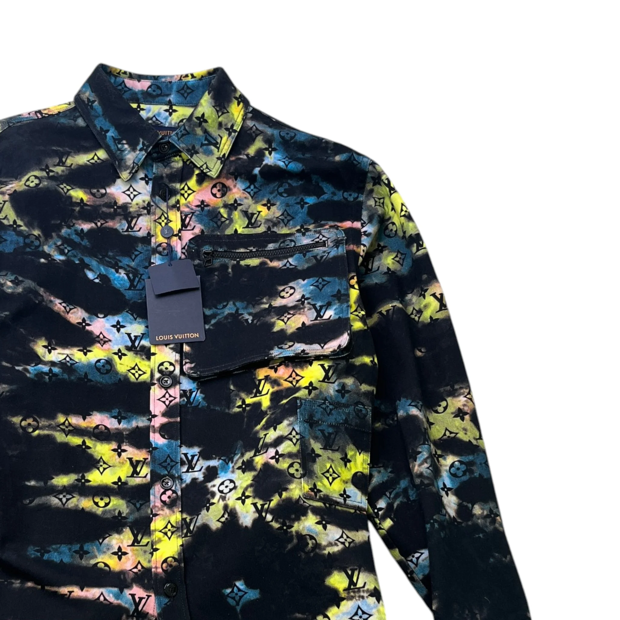 Men's Monogram Tie-Dye OverShirt Multi-Coloured Size L - Image 3