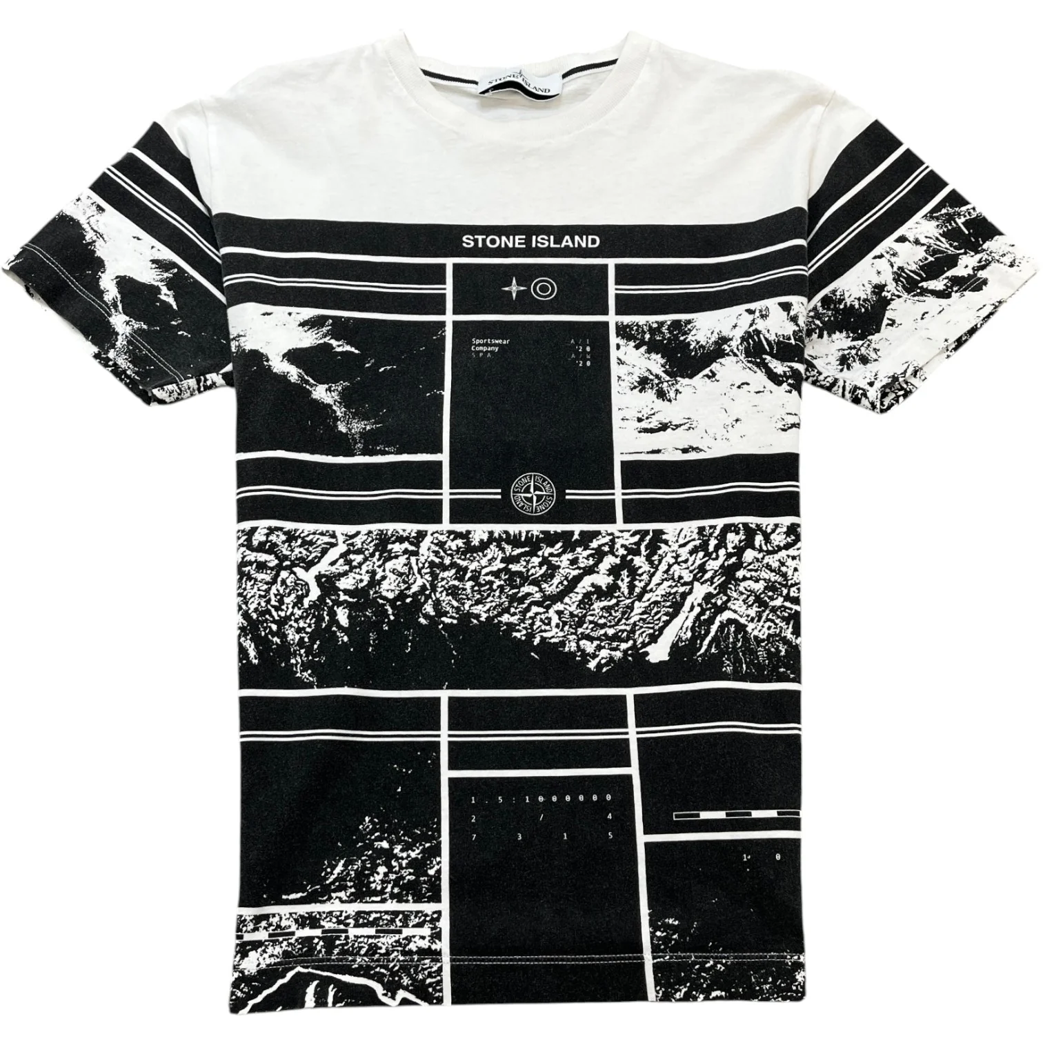 Men's Mural Printed T-Shirt White Size M