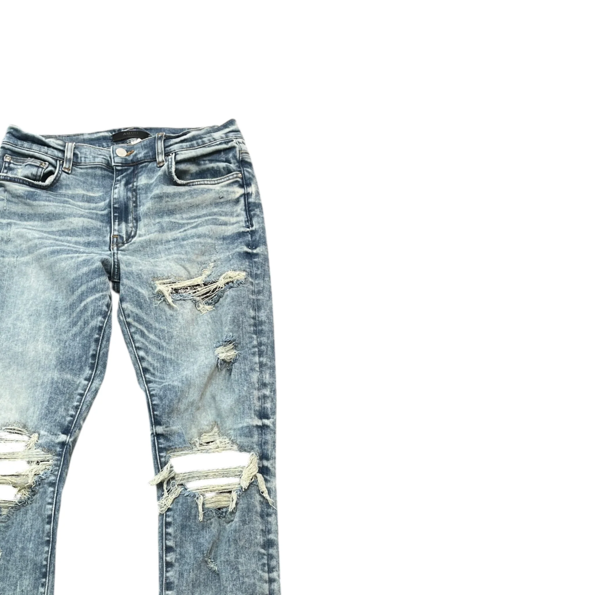 Men's Mx1 Distressed Bandana Jeans Blue Size IT 48 / UK 32 - Image 3
