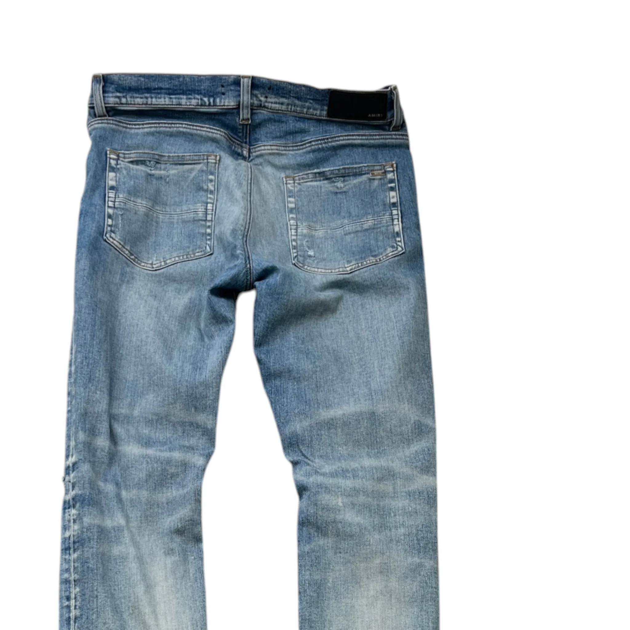 Men's Mx1 Distressed Bandana Jeans Blue Size Waist 33" - Image 4