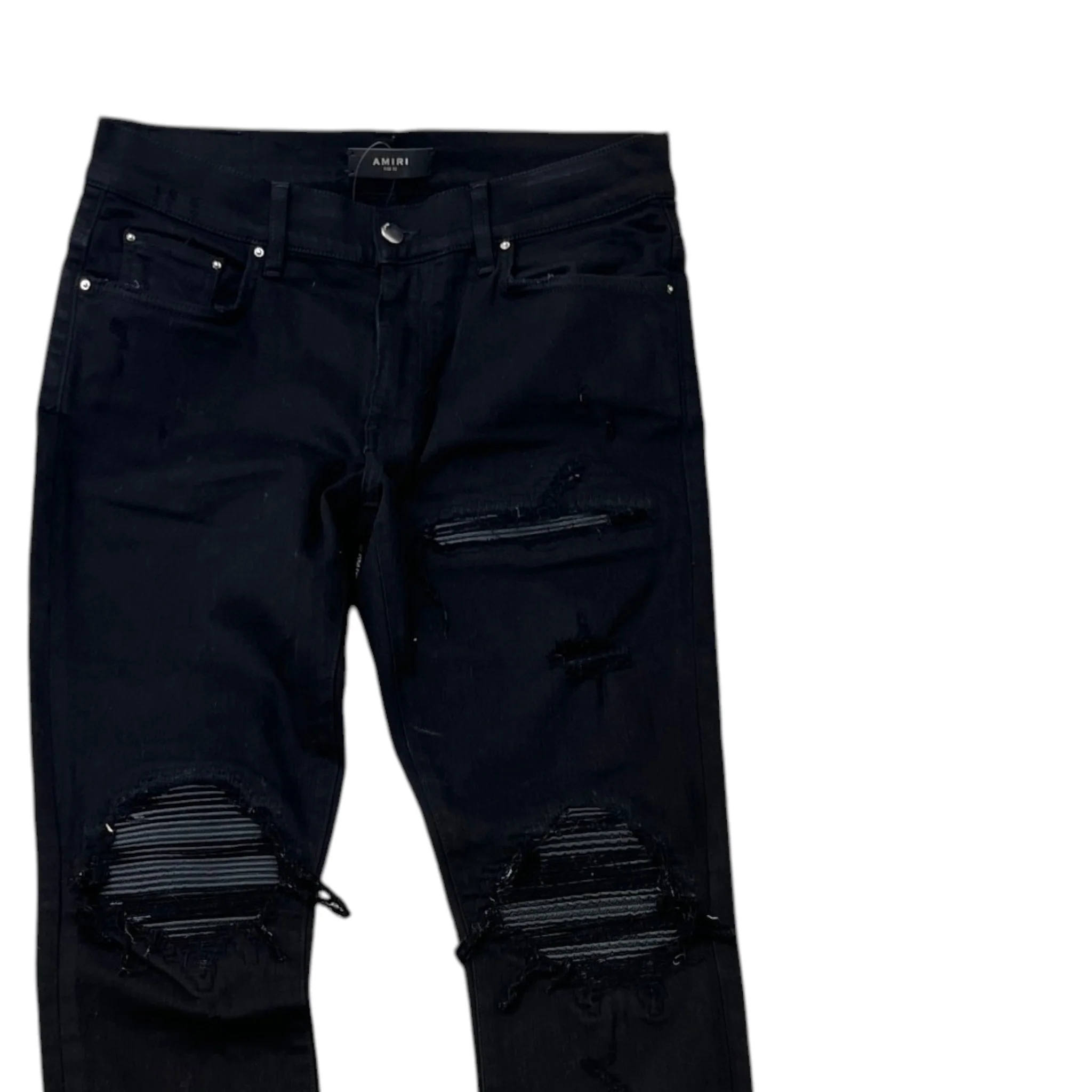 Men's Mx1 Distressed Skinny Jeans Black Size Waist 32" - Image 3