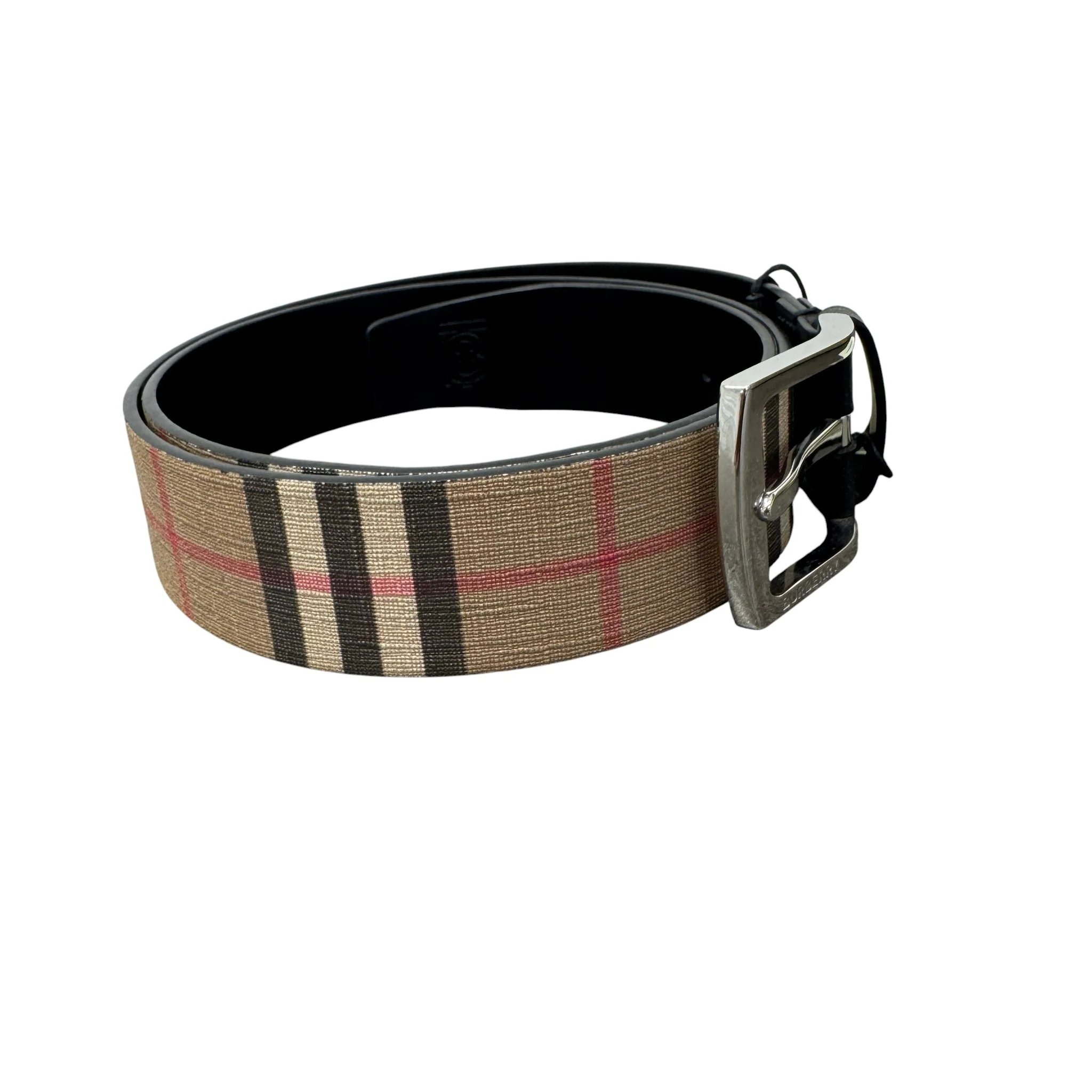 Men's Nova Check Belt Beige Size Waist 36" - Image 2