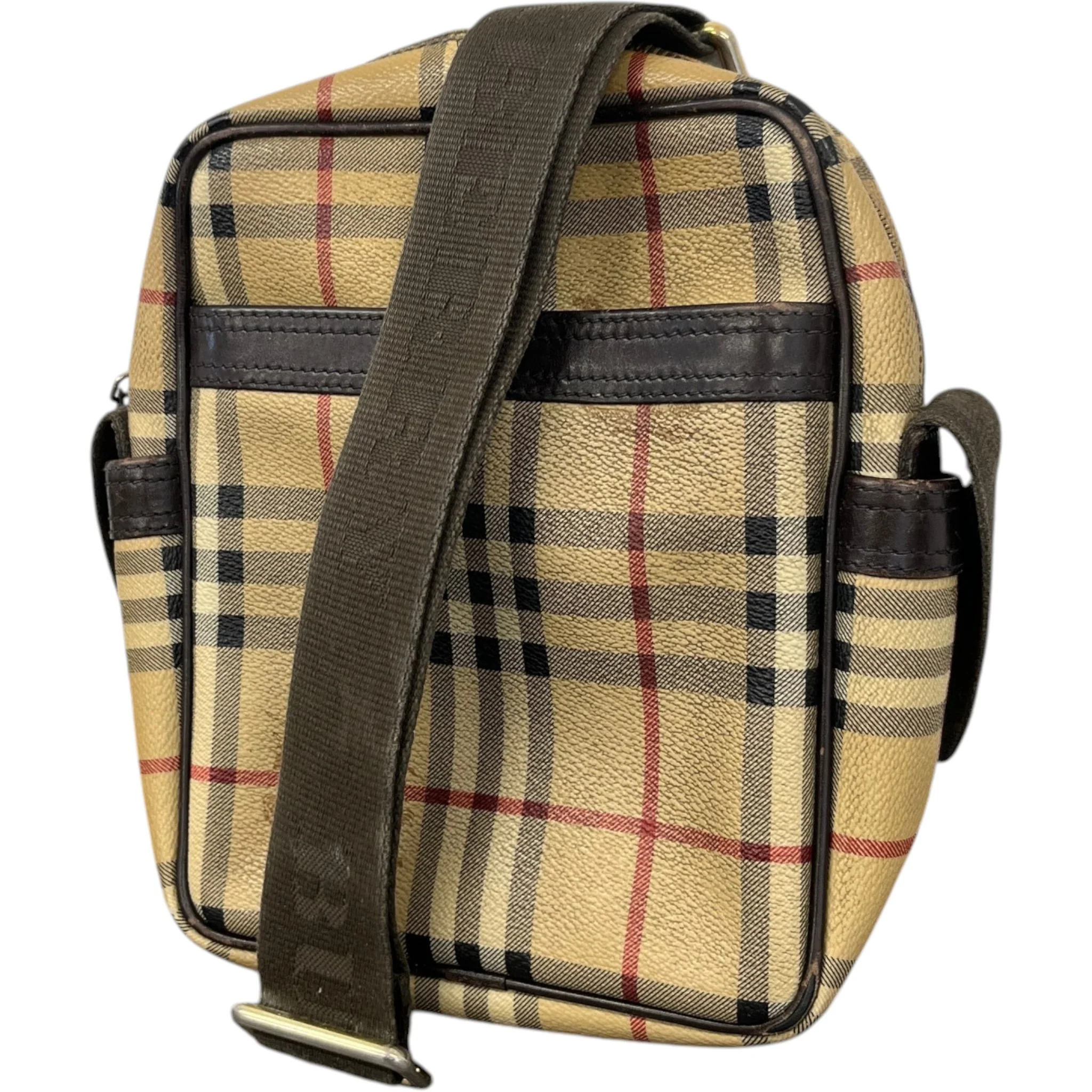 Men's Nova Check Crossbody Bag Brown - Image 4
