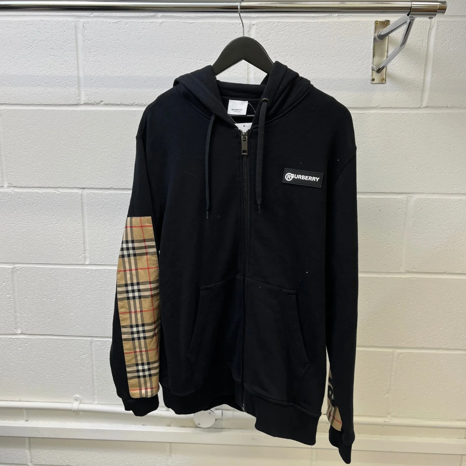 Men's Nova Check Logo Hoodie Black Size L - Image 11